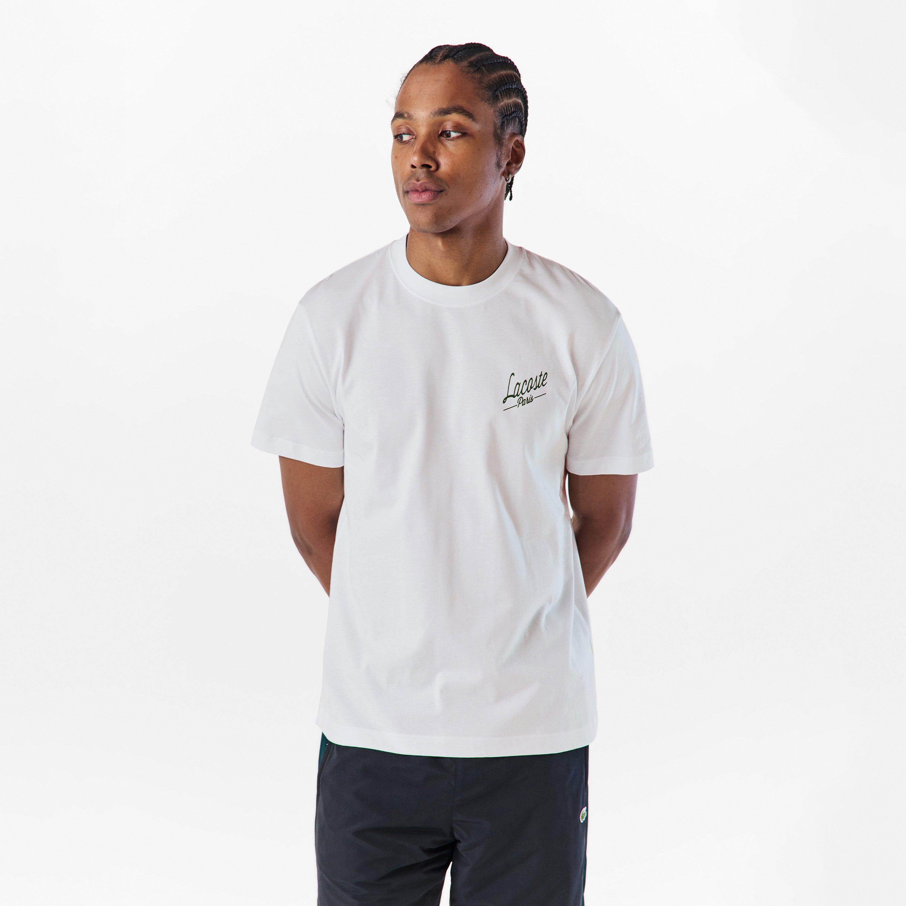 White 001 - Lacoste - Men's Graphic Regular Fit T-Shirt - 3