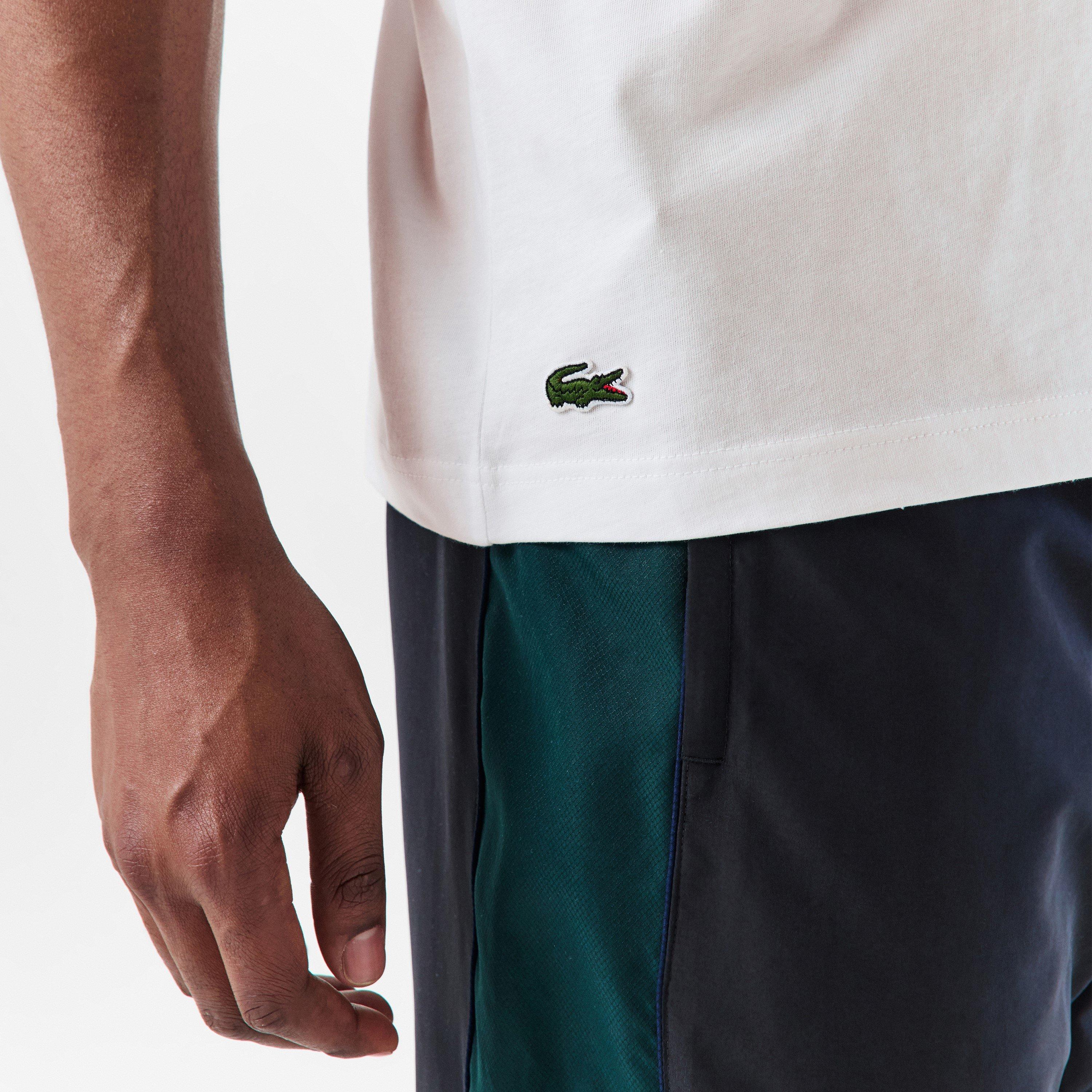 White 001 - Lacoste - Men's Graphic Regular Fit T-Shirt - 5