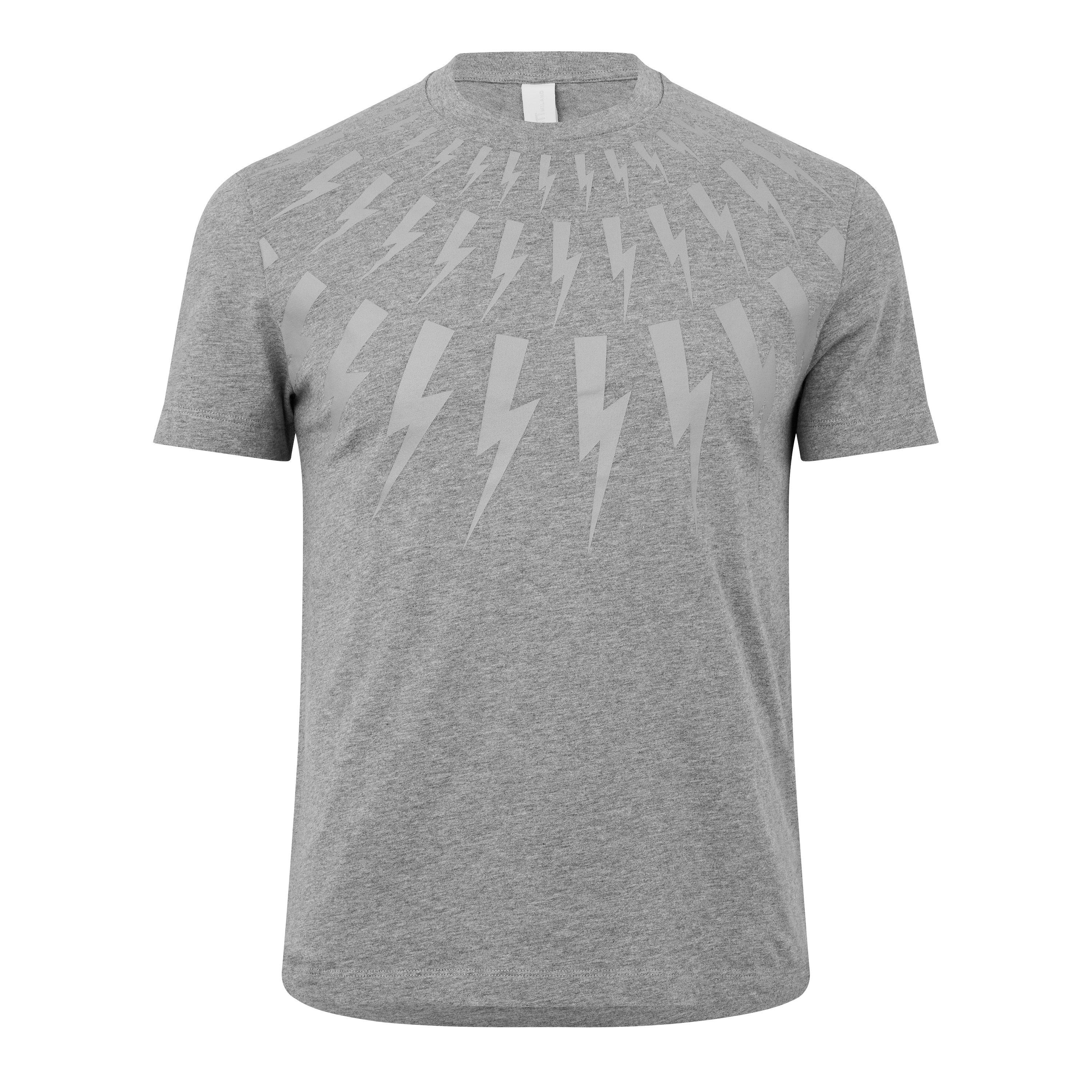 Tシャツ・カットソー NEIL BARRETT Men T Shirts MY70264A Y520 037N Gray Neil Barrett | Thunderbolt T-Shirt | Regular Fit T-Shirts
