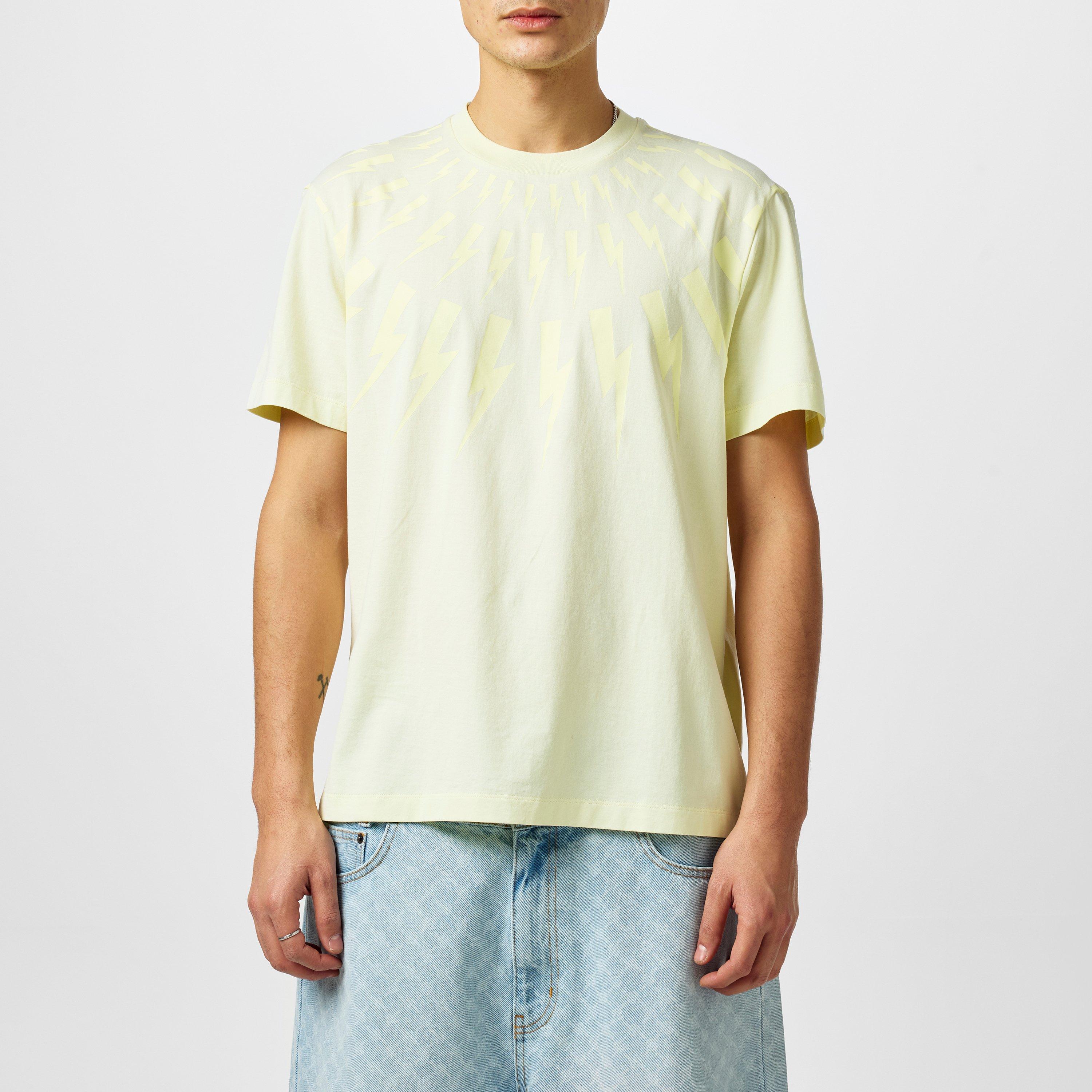 Lemon - Neil Barrett - Men's Thunderbolt Regular Fit T-Shirt - 3