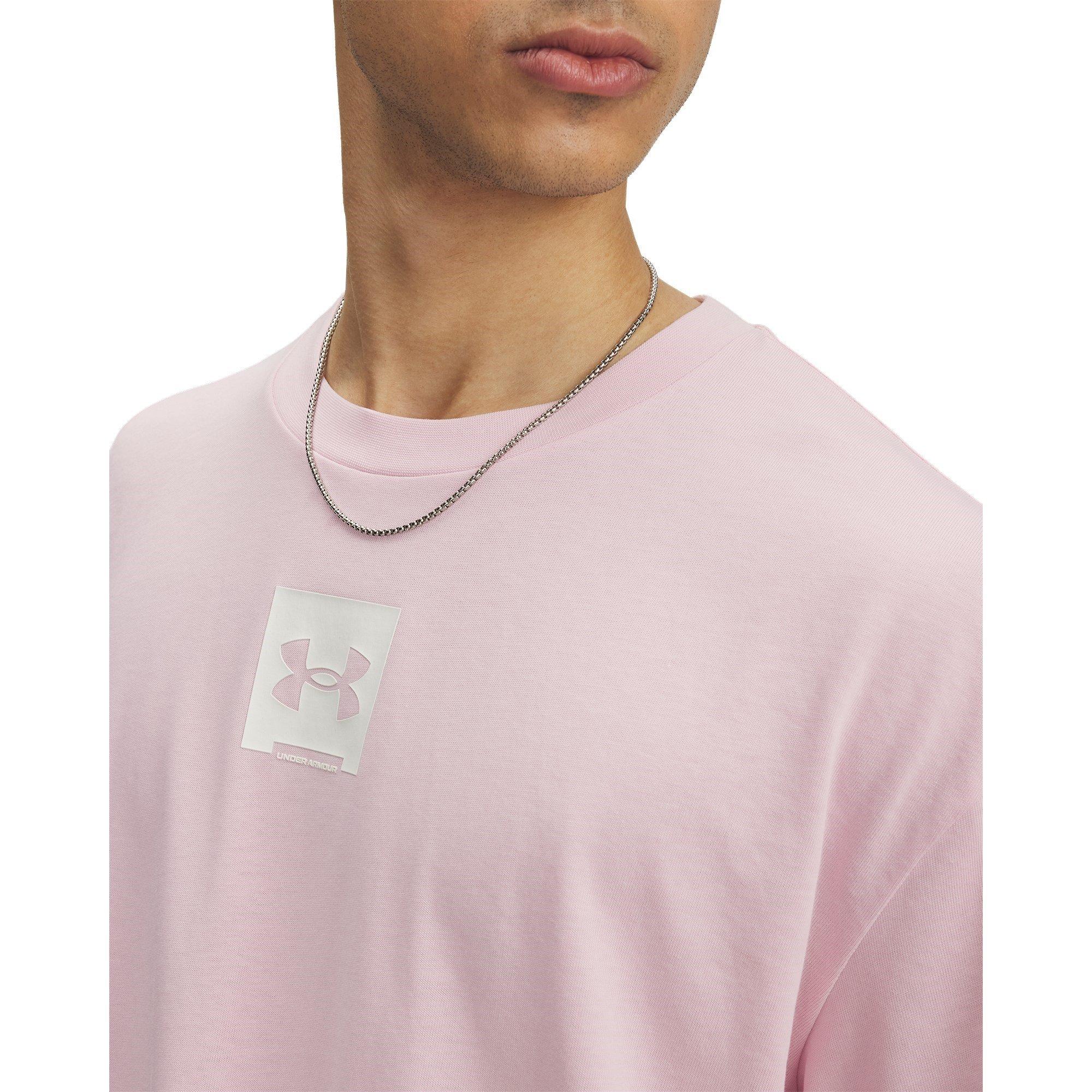 Pink - Under Armour - Box Logo Regular Fit T-Shirt - 3