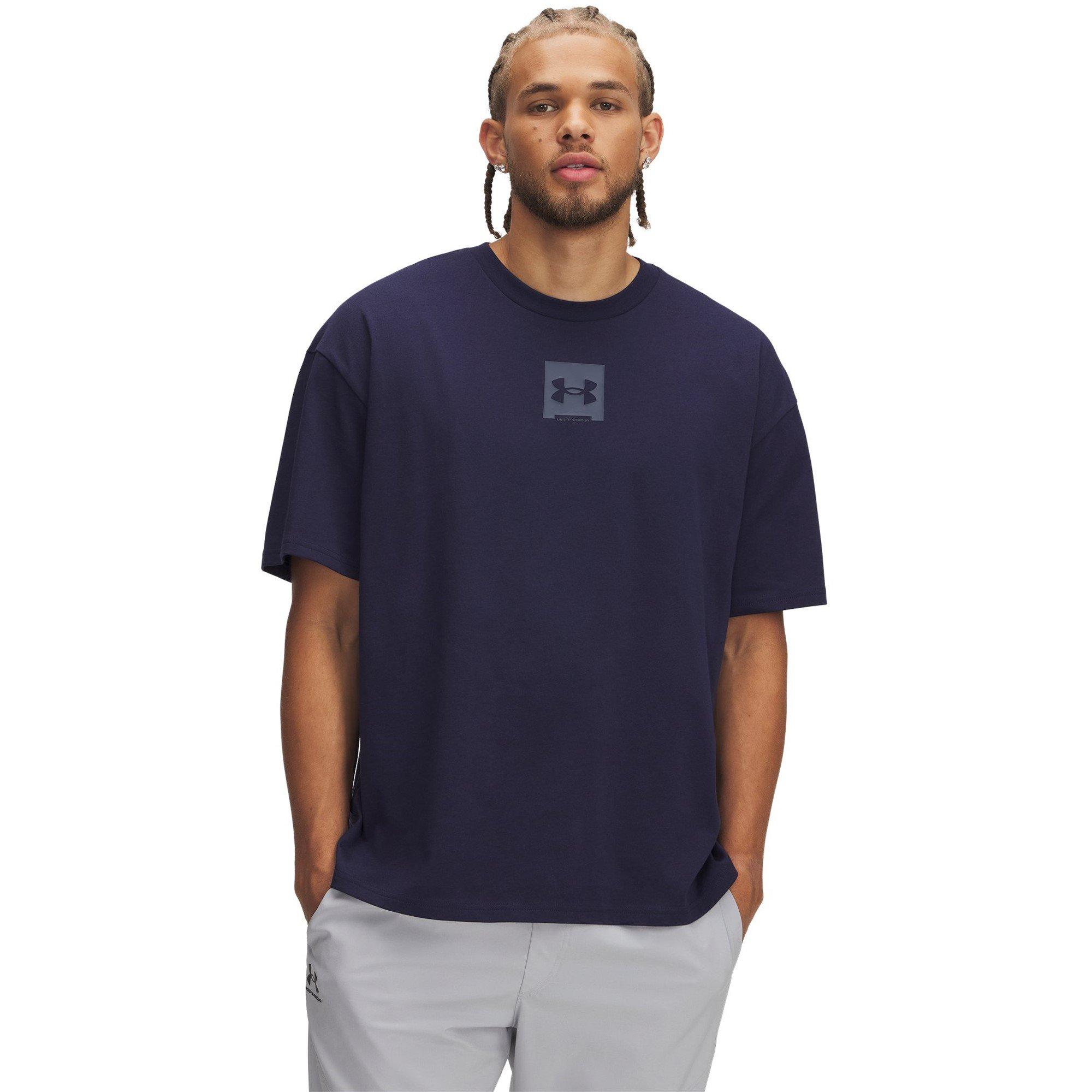 Under Armour Men's Box Logo Regular Fit T-Shirt - Blue - S
