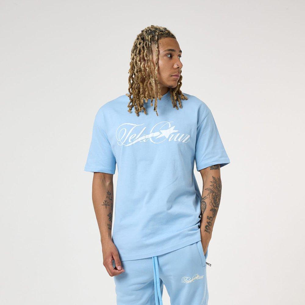 Placid Blue - Tela Cruz - Men's Oversized Design T-Shirt - 2