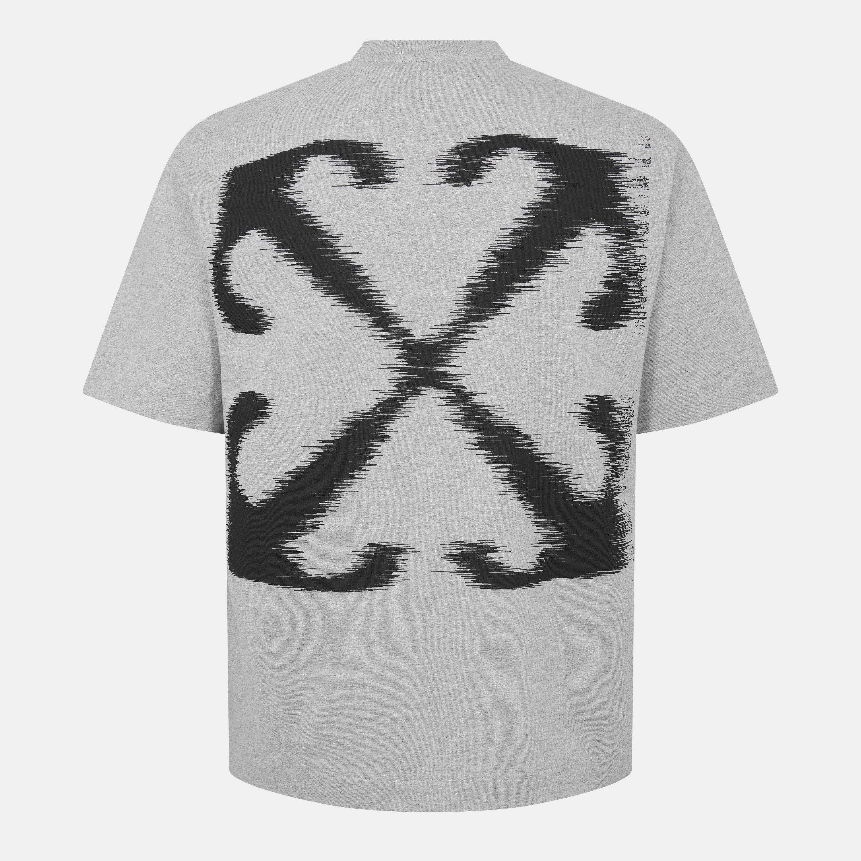 Light Grey/Blk - Off White - Men's Windy Arrow Skate Oversized T-Shirt - 2