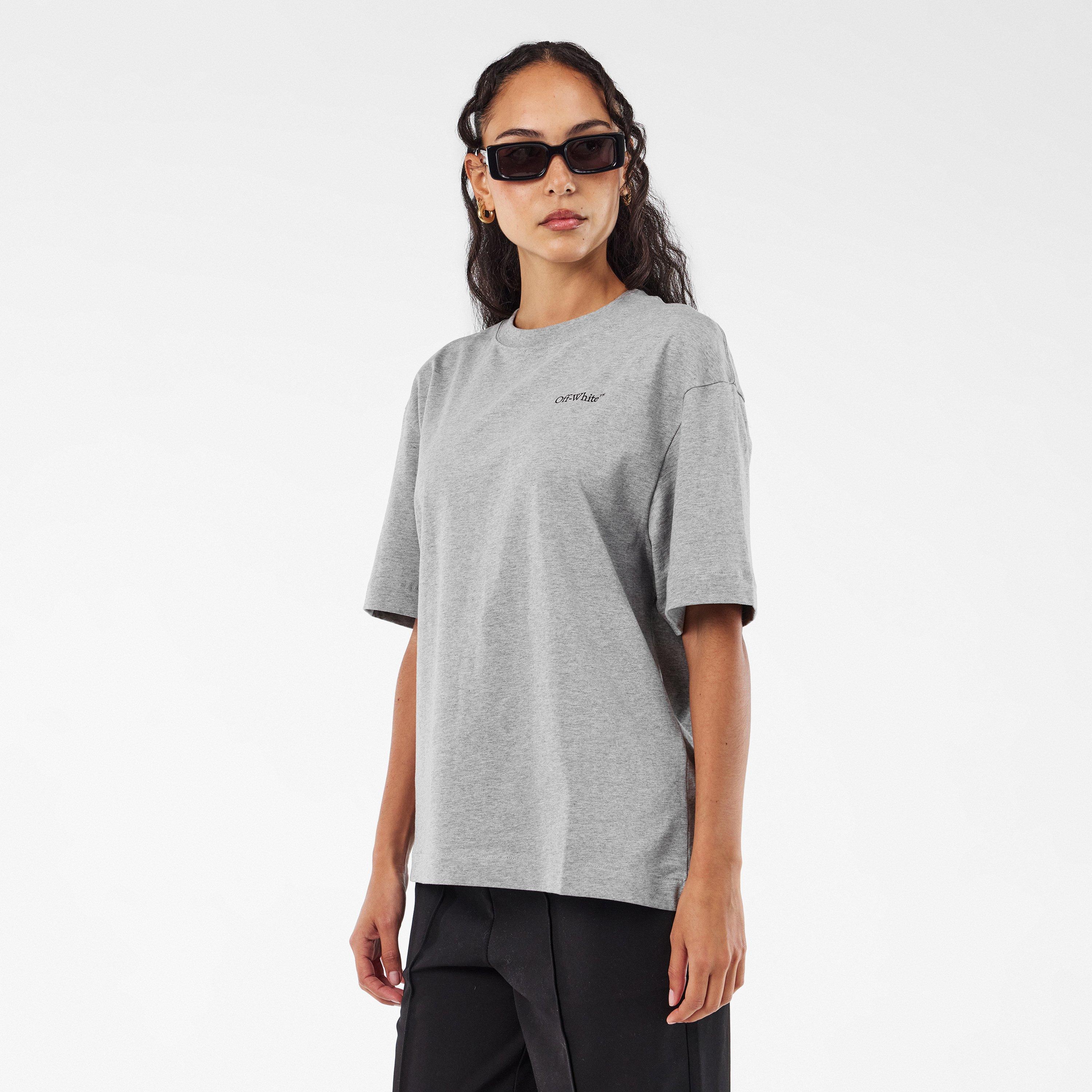 Light Grey/Blk - Off White - Men's Windy Arrow Skate Oversized T-Shirt - 3