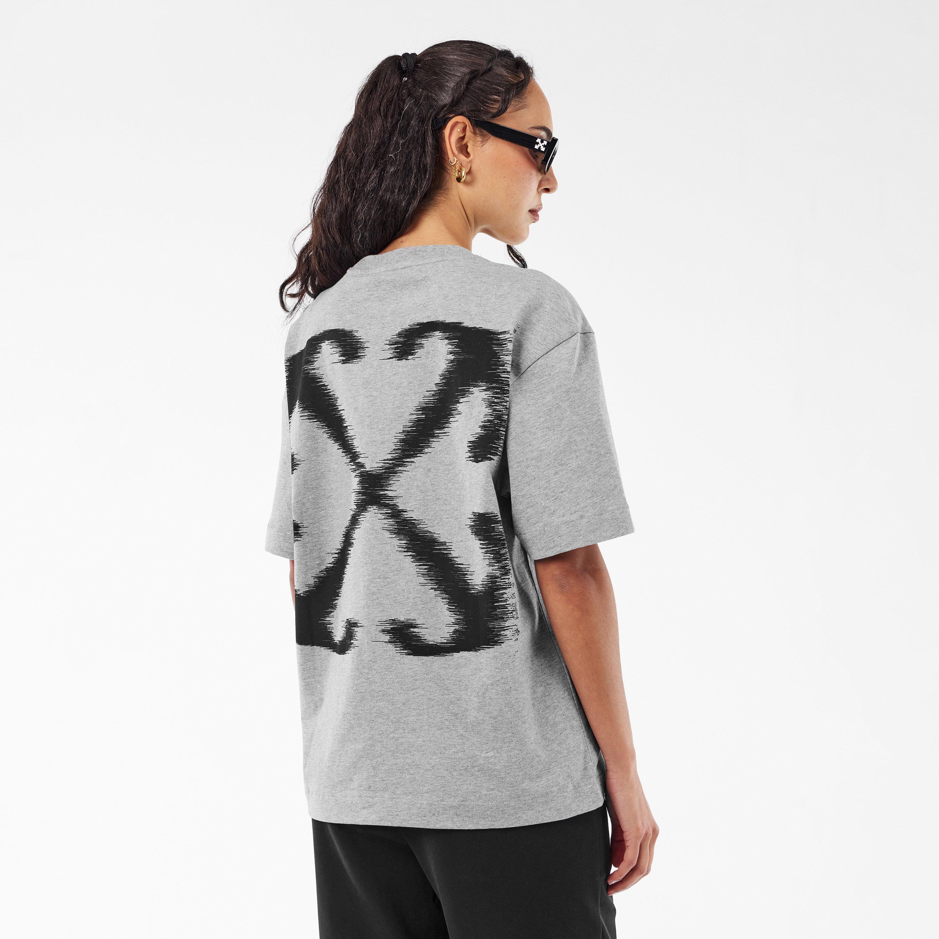 Light Grey/Blk - Off White - Men's Windy Arrow Skate Oversized T-Shirt - 4
