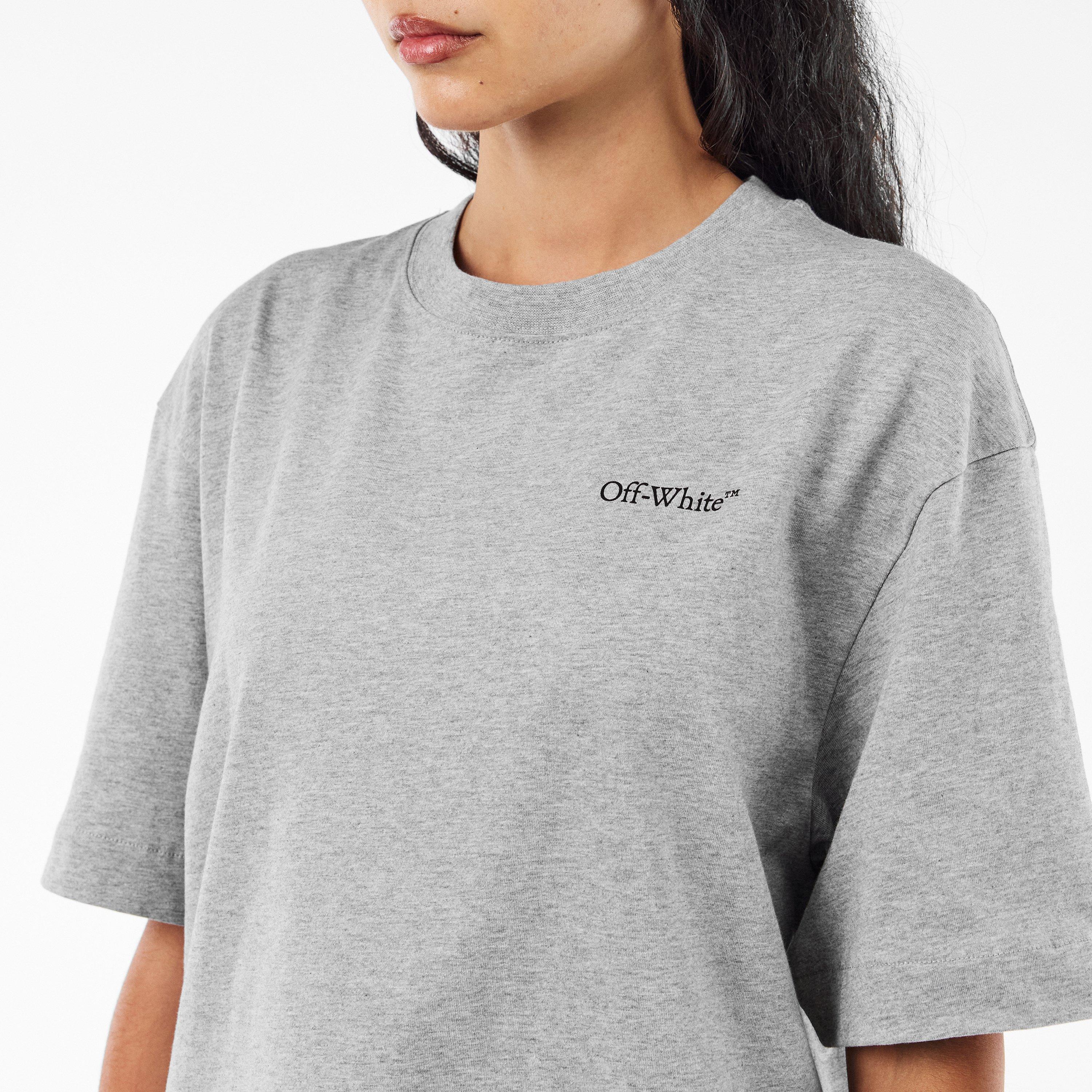 Light Grey/Blk - Off White - Men's Windy Arrow Skate Oversized T-Shirt - 5