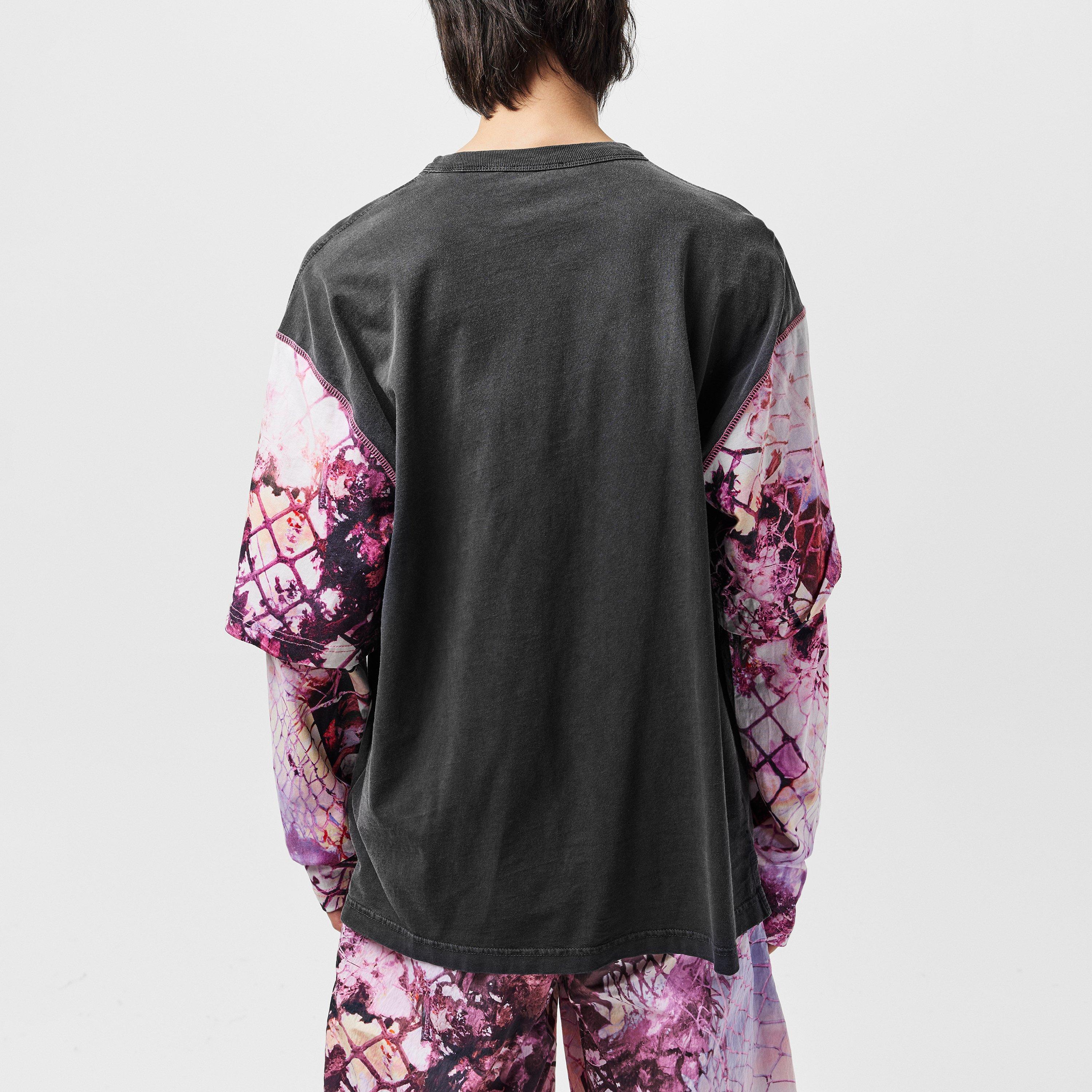 Black Black - Diesel - Contrast Layered-Sleeve Tee - 4