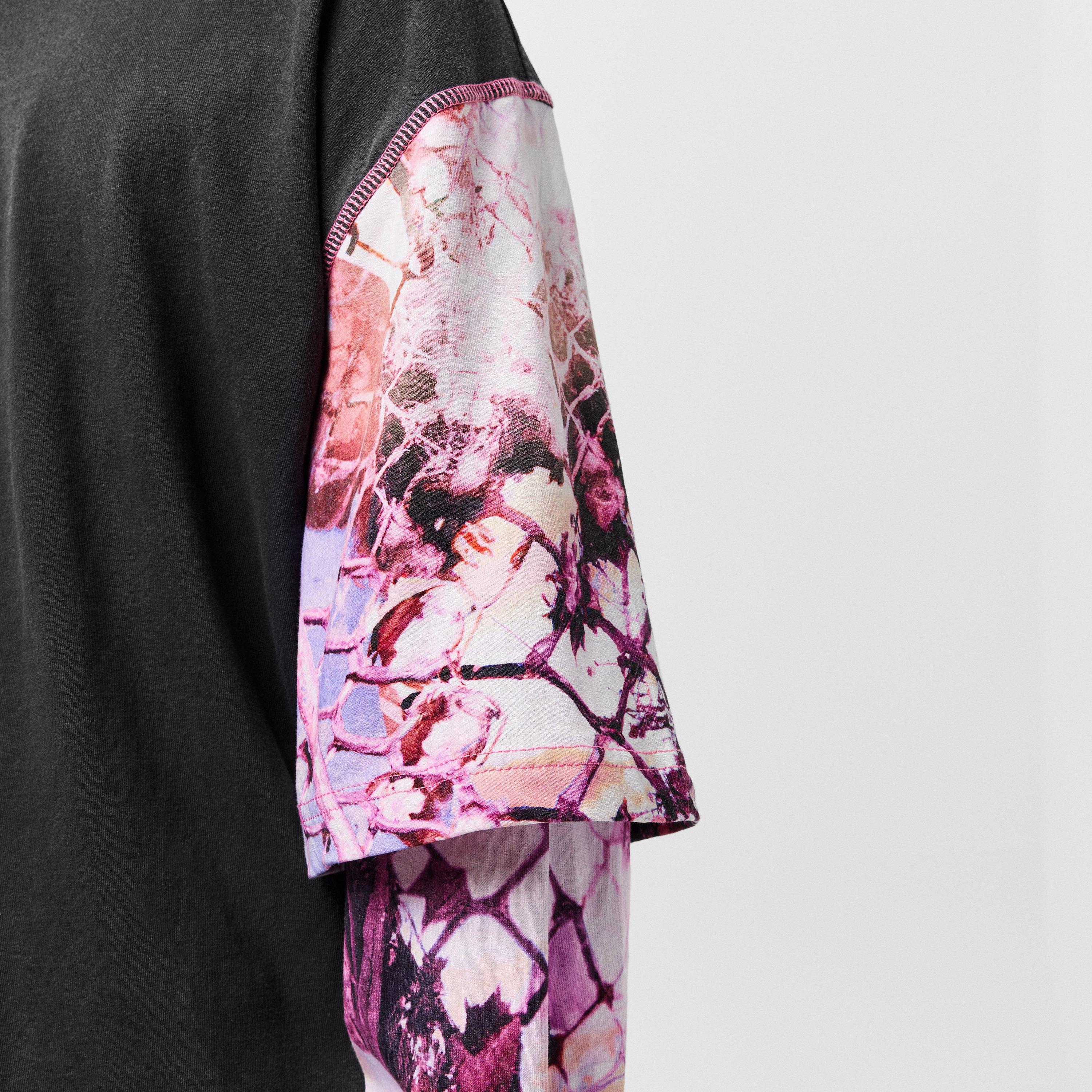 Black Black - Diesel - Contrast Layered-Sleeve Tee - 5