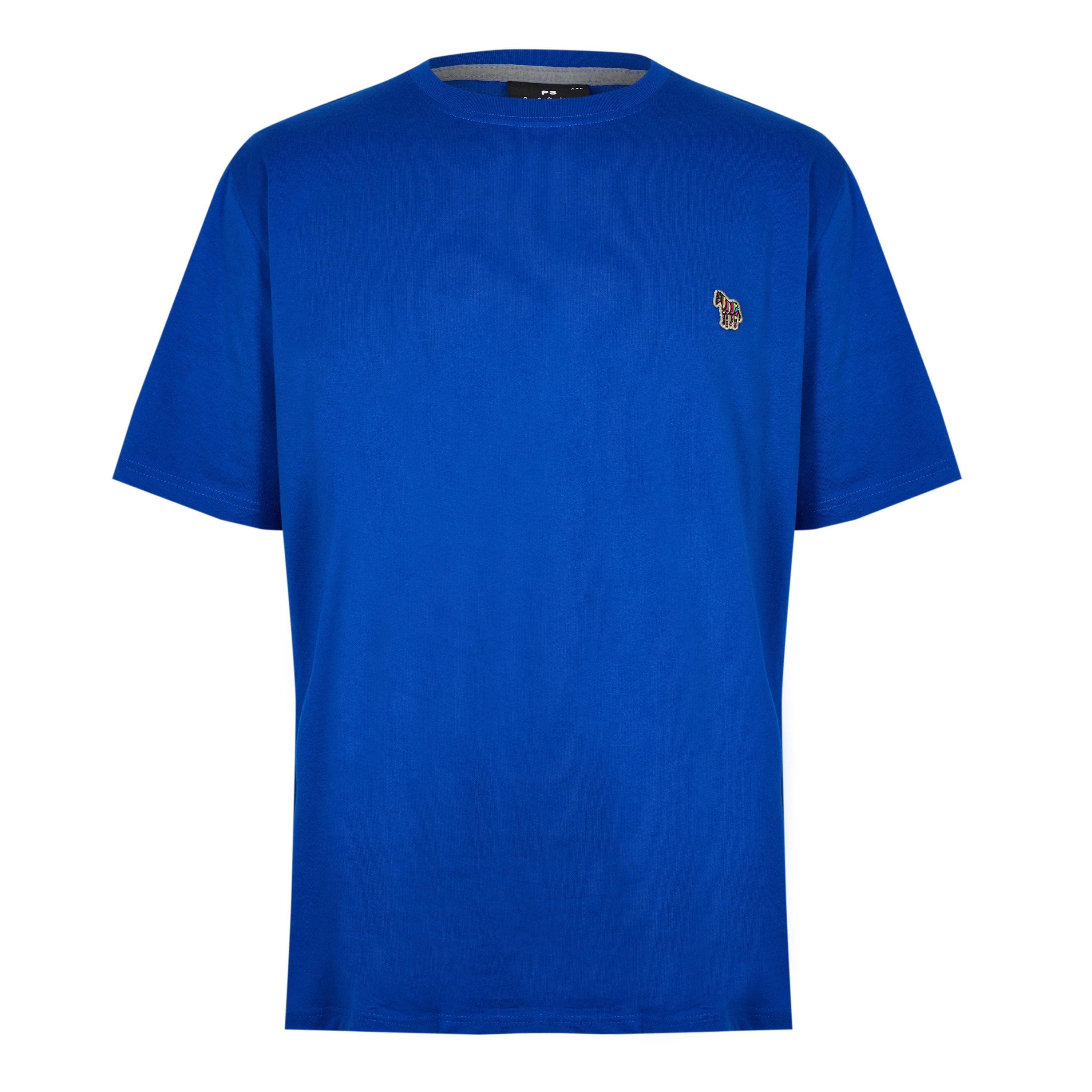 Ps Paul Smith Men's Regular Fit Zebra Crew-Neck T-Shirt - Blue 44L - 2XL