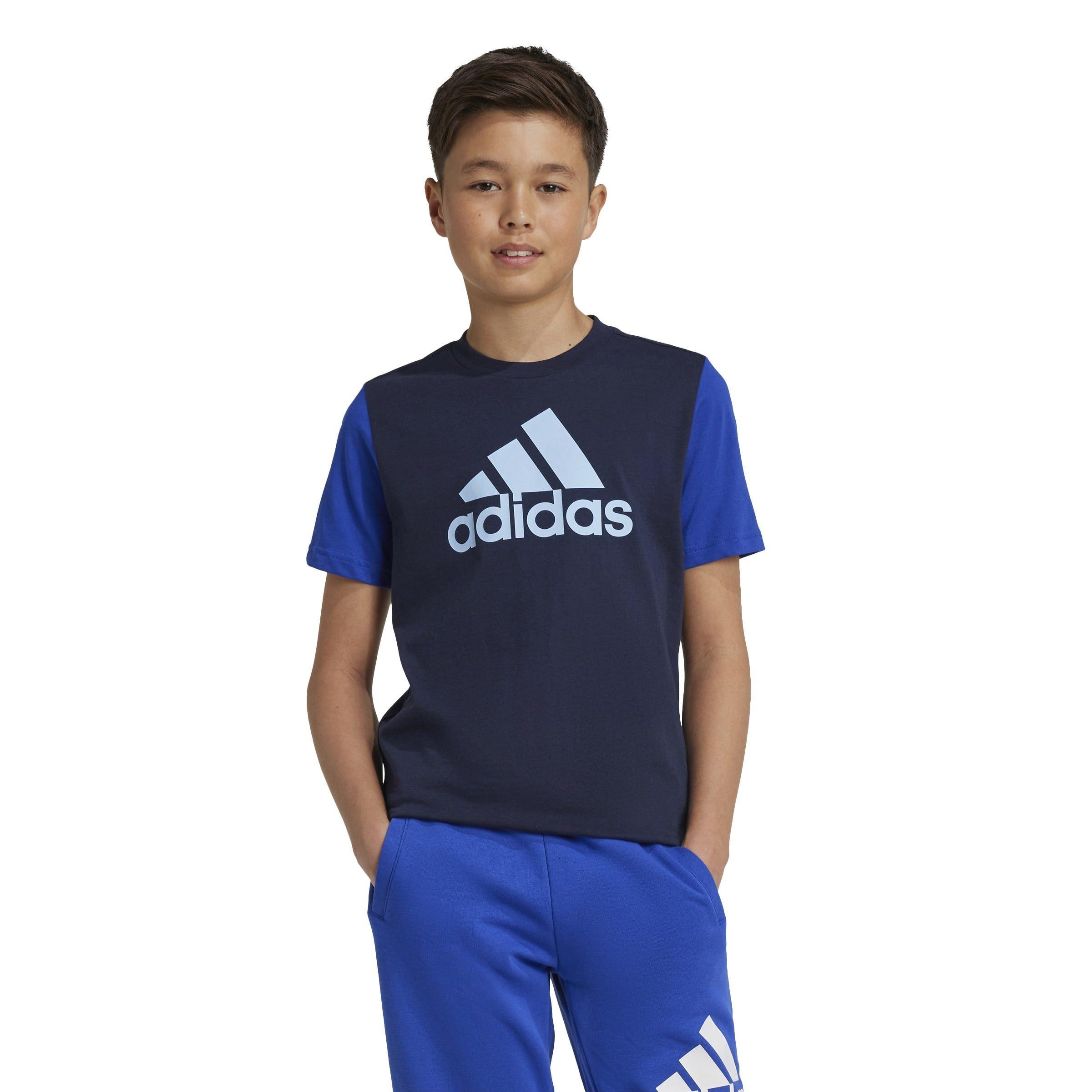 Ink/Blue/Sky - adidas - Kids' Big Logo Colourblock Regular Fit T-Shirt - 2