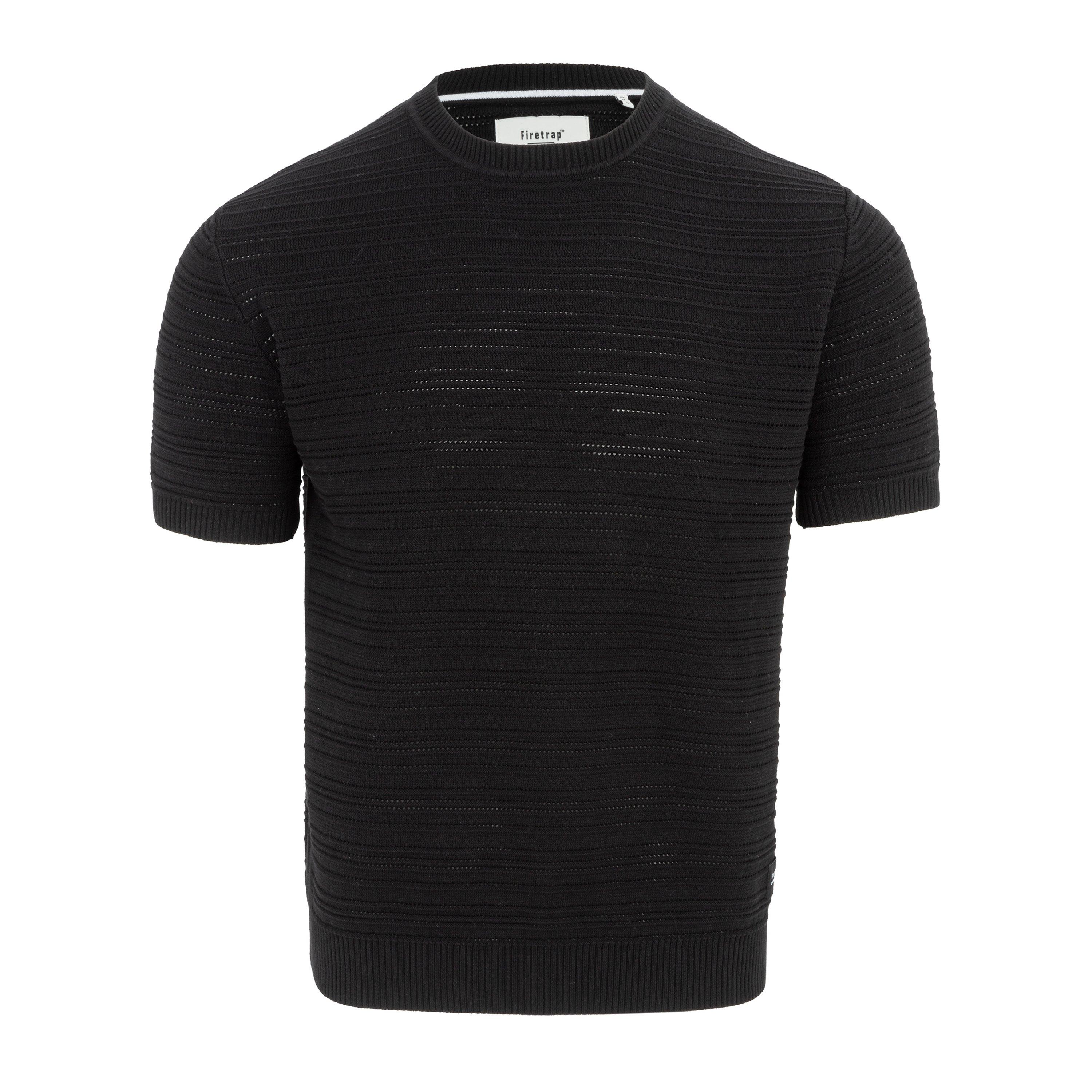 Black - Firetrap - T-Shirts Crew Neck Knit Pullover Top - 1