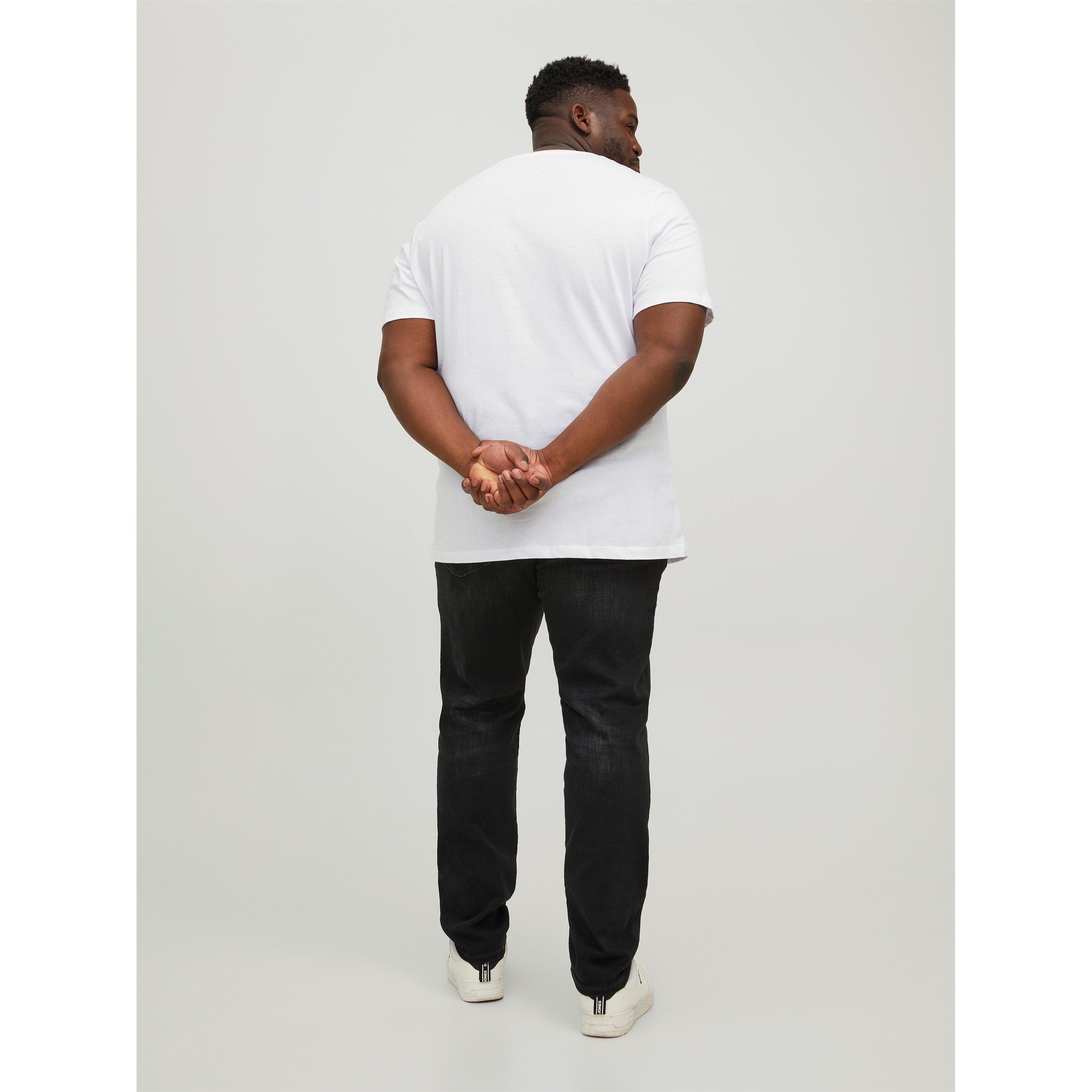 White - Jack and Jones - Jack Short Sleeve Logo T-Shirt Mens Plus Size - 4