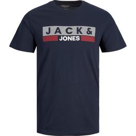 Jack and Jones Short Sleeve Logo T Shirt Mens Plus Size