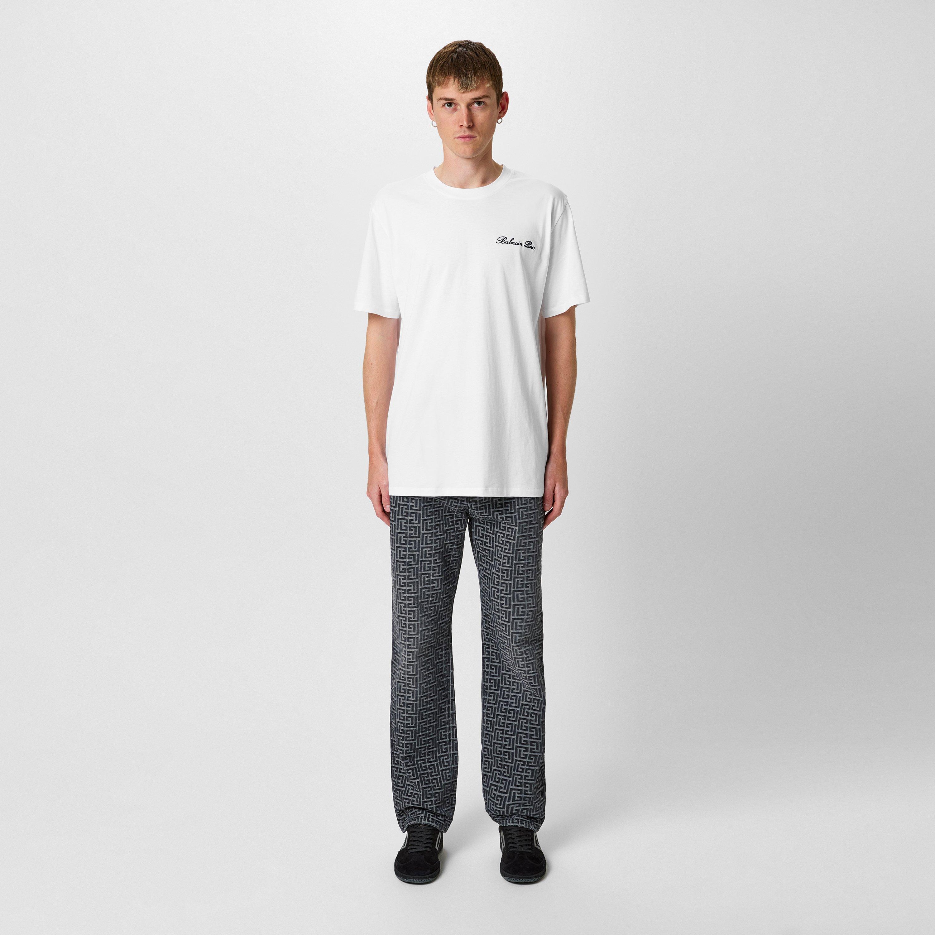 White - Balmain - Embroidered Logo T-Shirt - 4