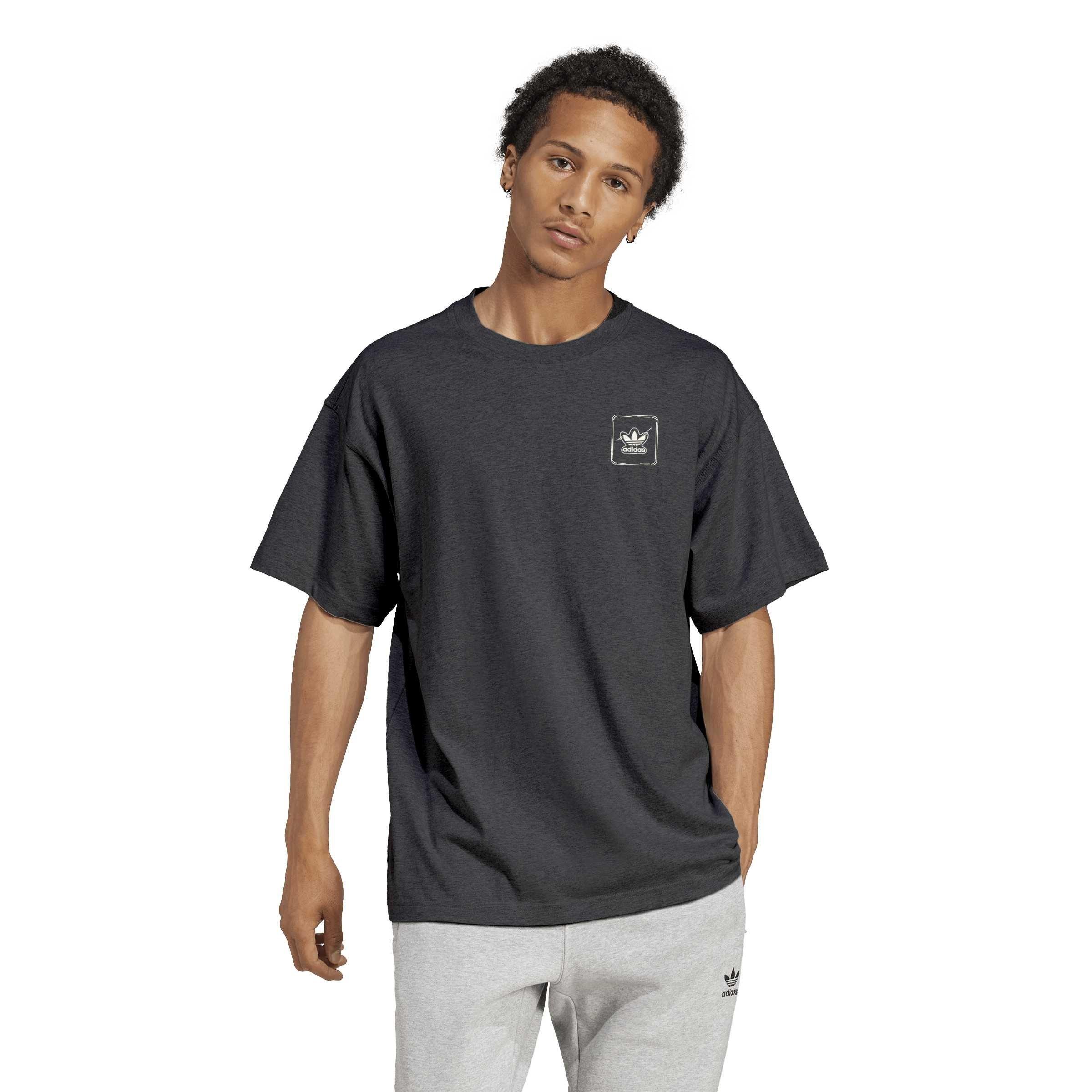 Kohlenstoff - adidas - Men's Adi Starter Short-Sleeve Cotton Graphic Oversized-Fit T-Shirt - 2
