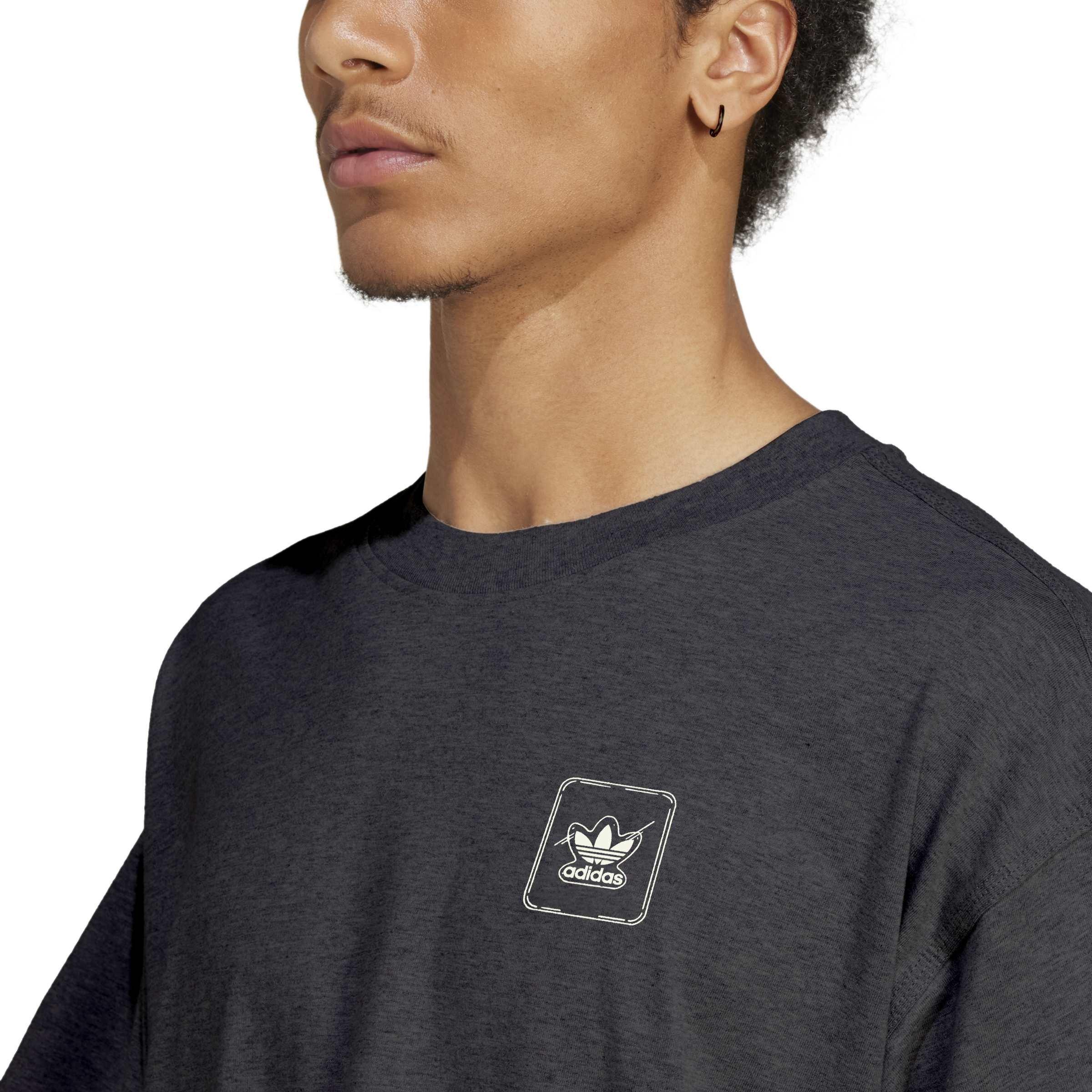 Kohlenstoff - adidas - Men's Adi Starter Short-Sleeve Cotton Graphic Oversized-Fit T-Shirt - 5