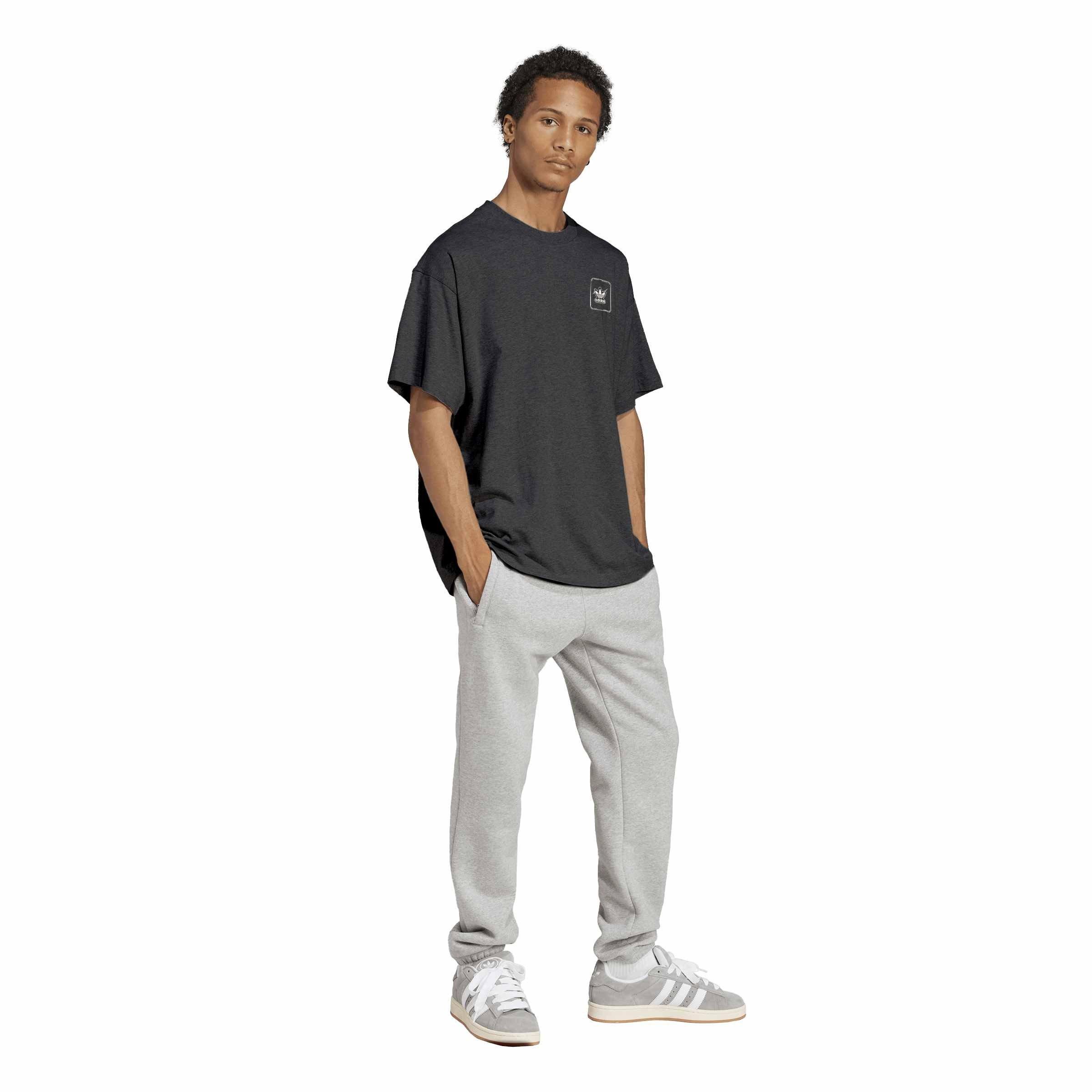Kohlenstoff - adidas - Men's Adi Starter Short-Sleeve Cotton Graphic Oversized-Fit T-Shirt - 6