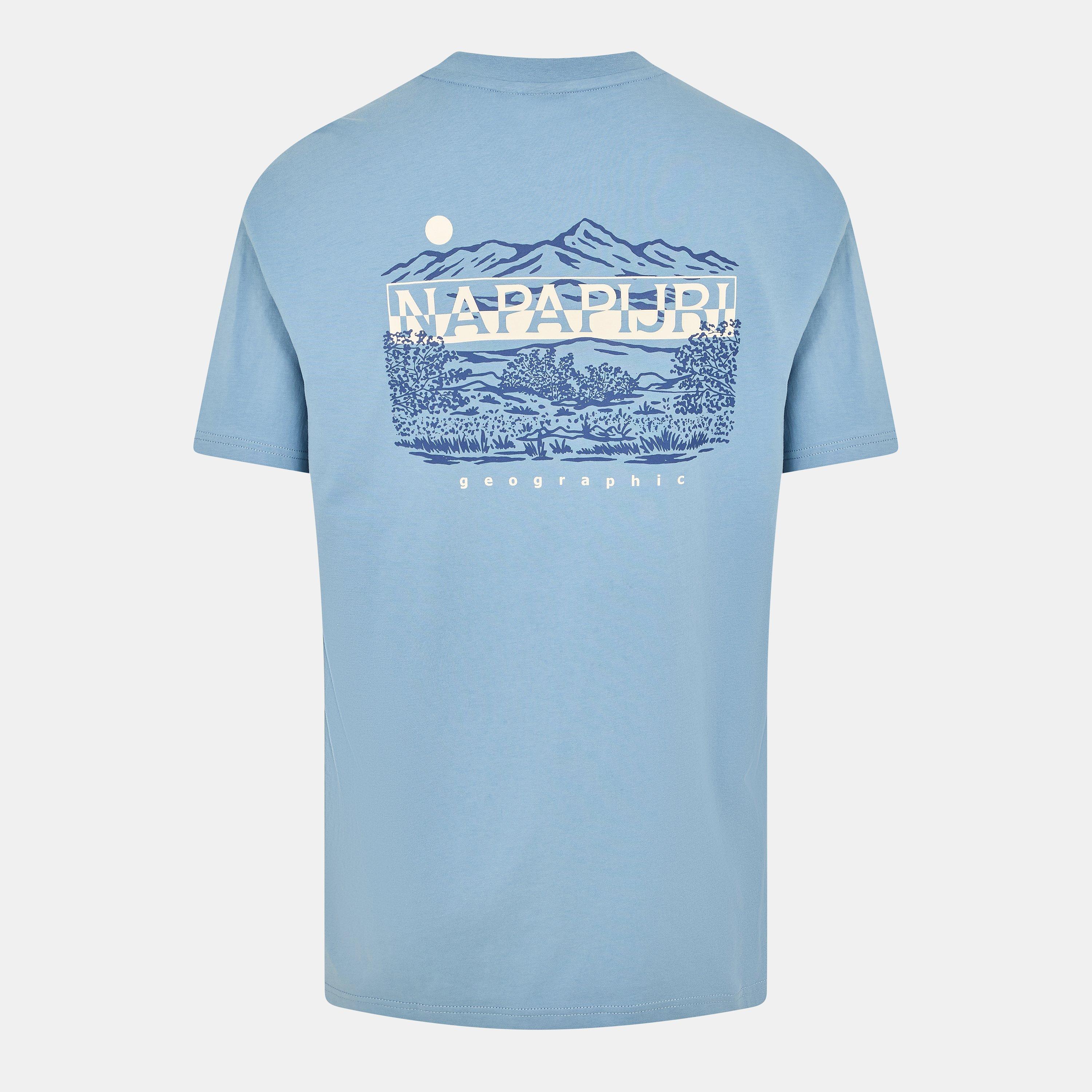Napapijri Men's Graphic T-Shirt - Faded Blue 184 - S