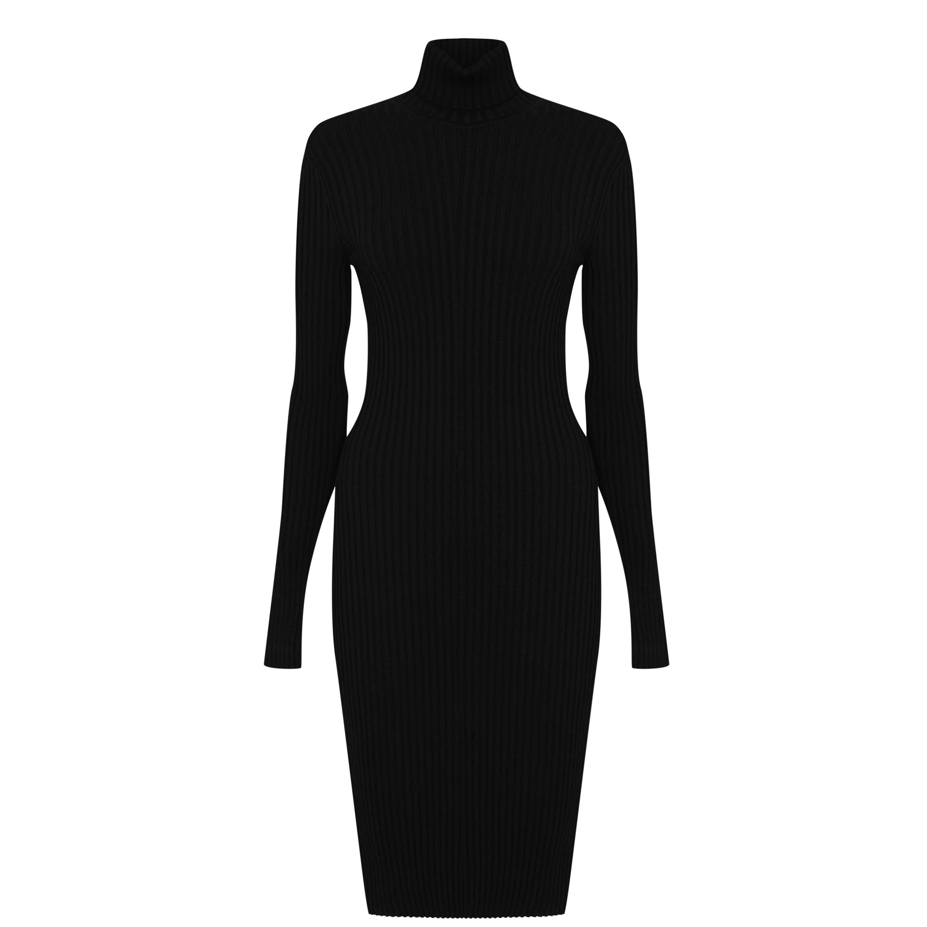 Black - Wolford - Merino Rib Dress - 1