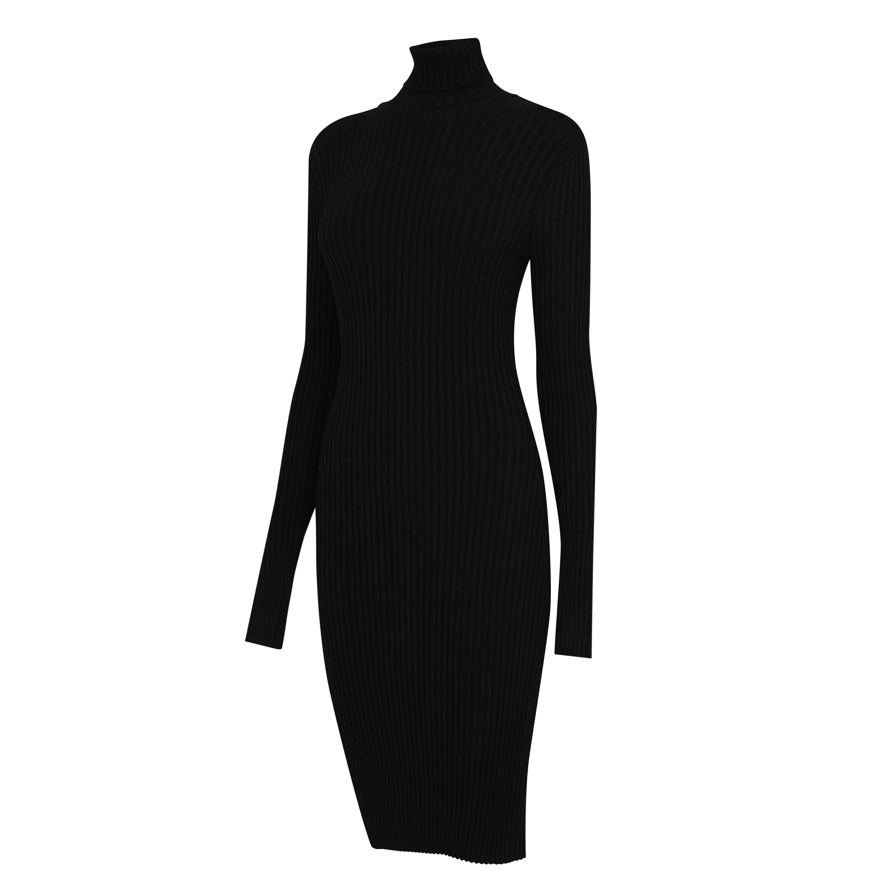 Black - Wolford - Merino Rib Dress - 3