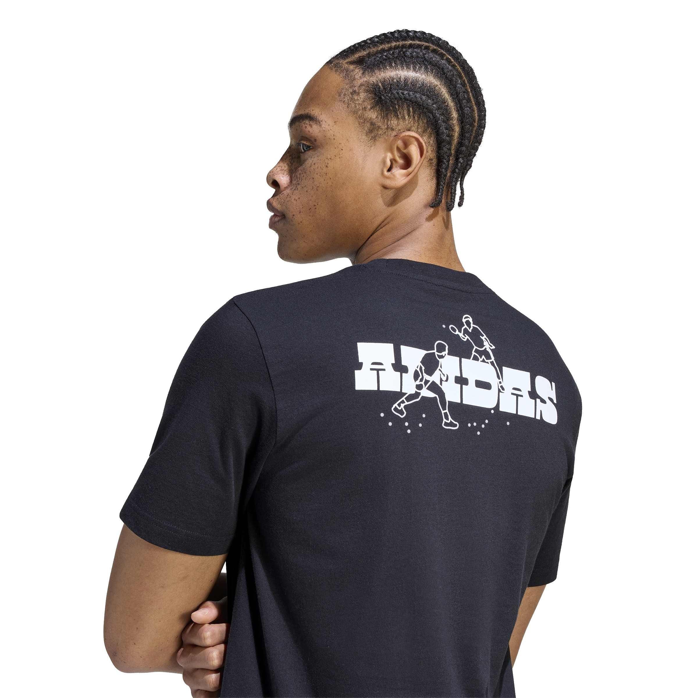 Black - adidas - Men's Novelty Pong Cotton Short-Sleeve Crew-Neck T-Shirt - 5