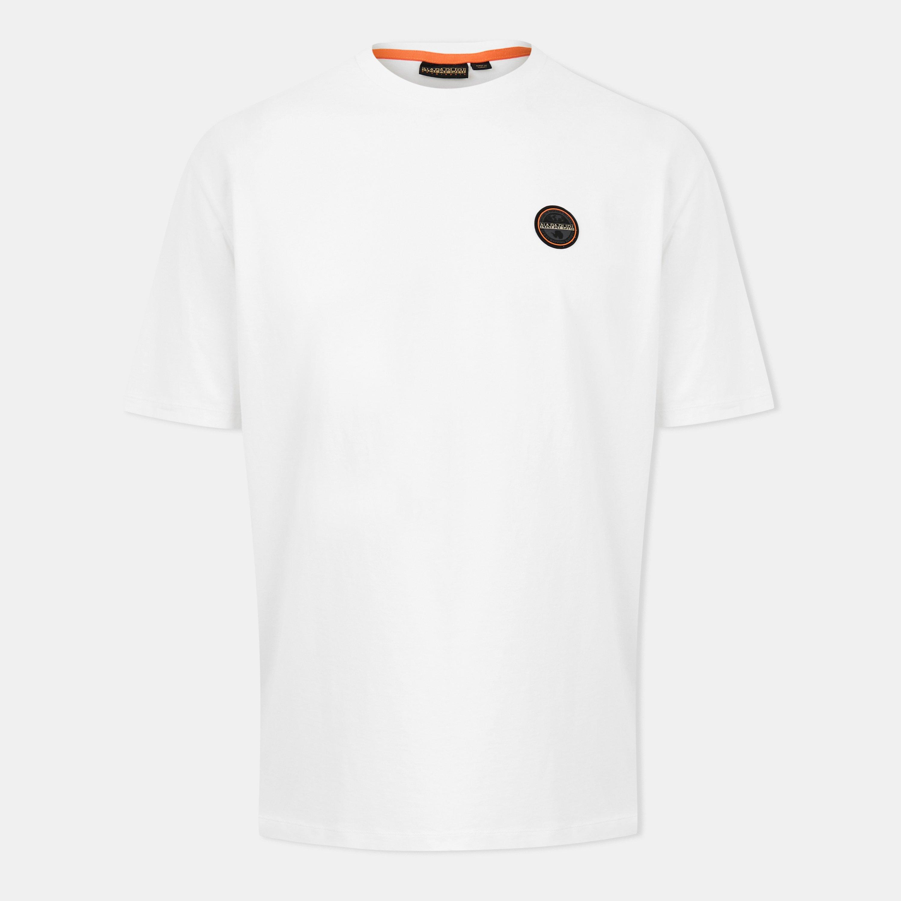 Napapijri Men's Badge Short Sleeve T-Shirt - White Heron - S