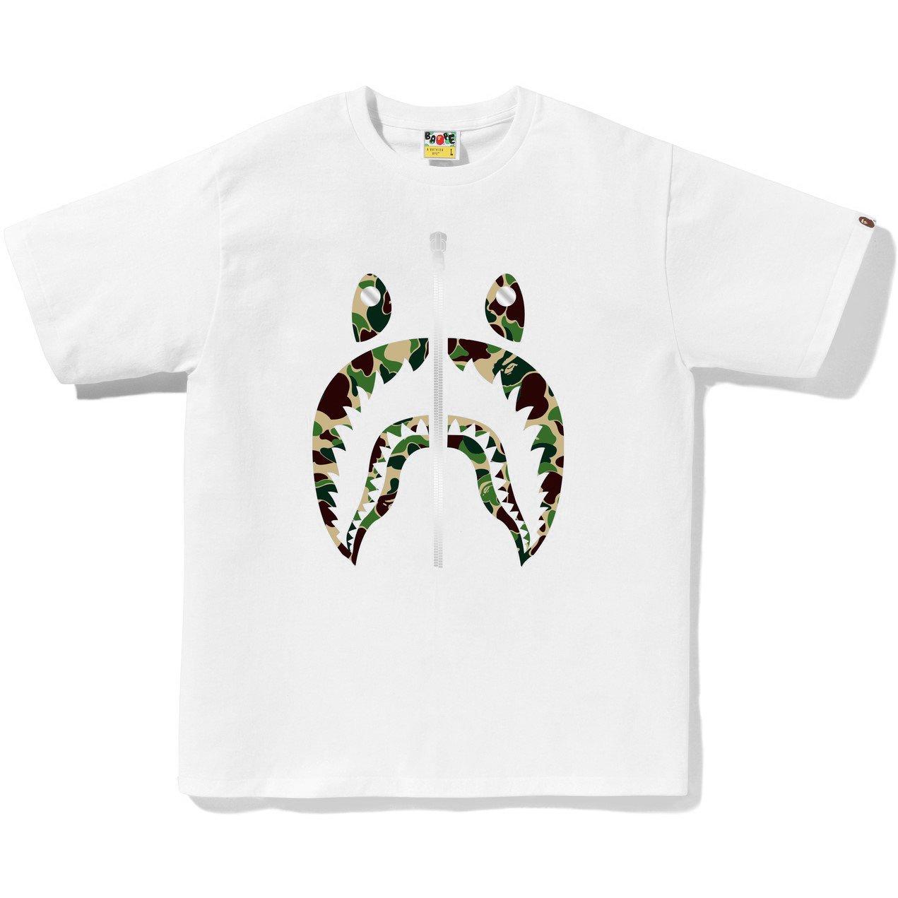 White Green - A Bathing Ape - Men's Bape Camo Shark Regular Fit T-Shirt - 1