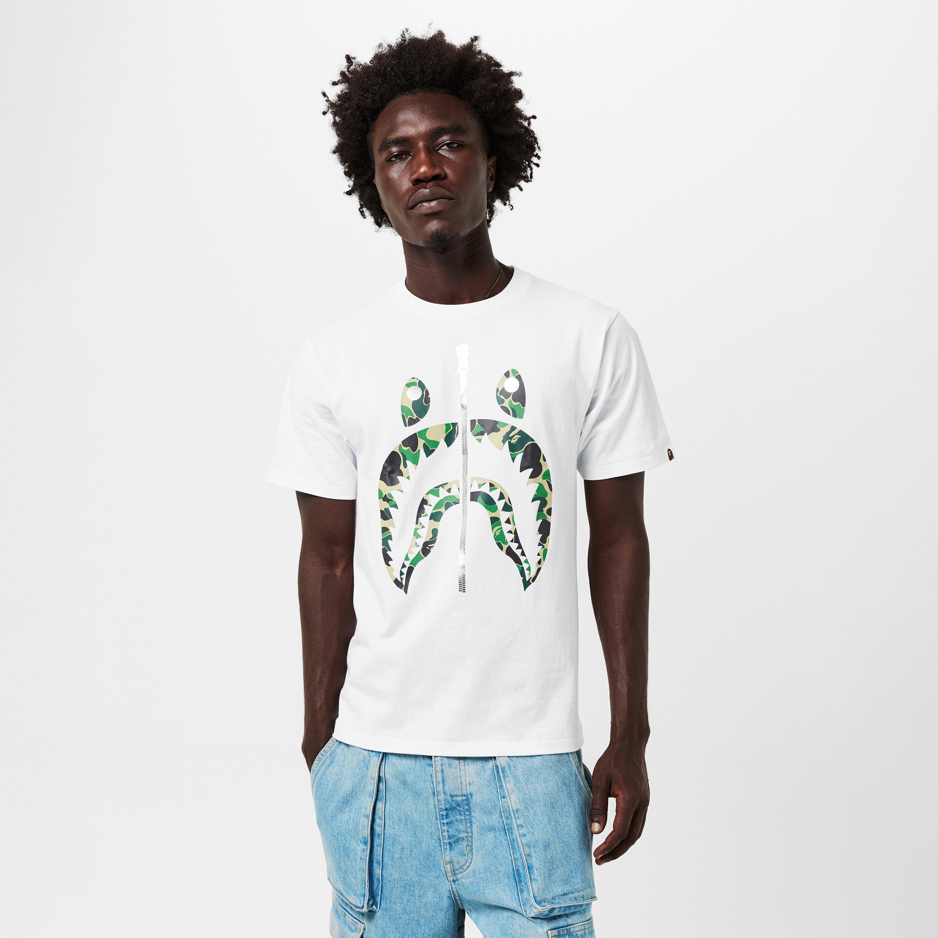 White Green - A Bathing Ape - Men's Bape Camo Shark Regular Fit T-Shirt - 2