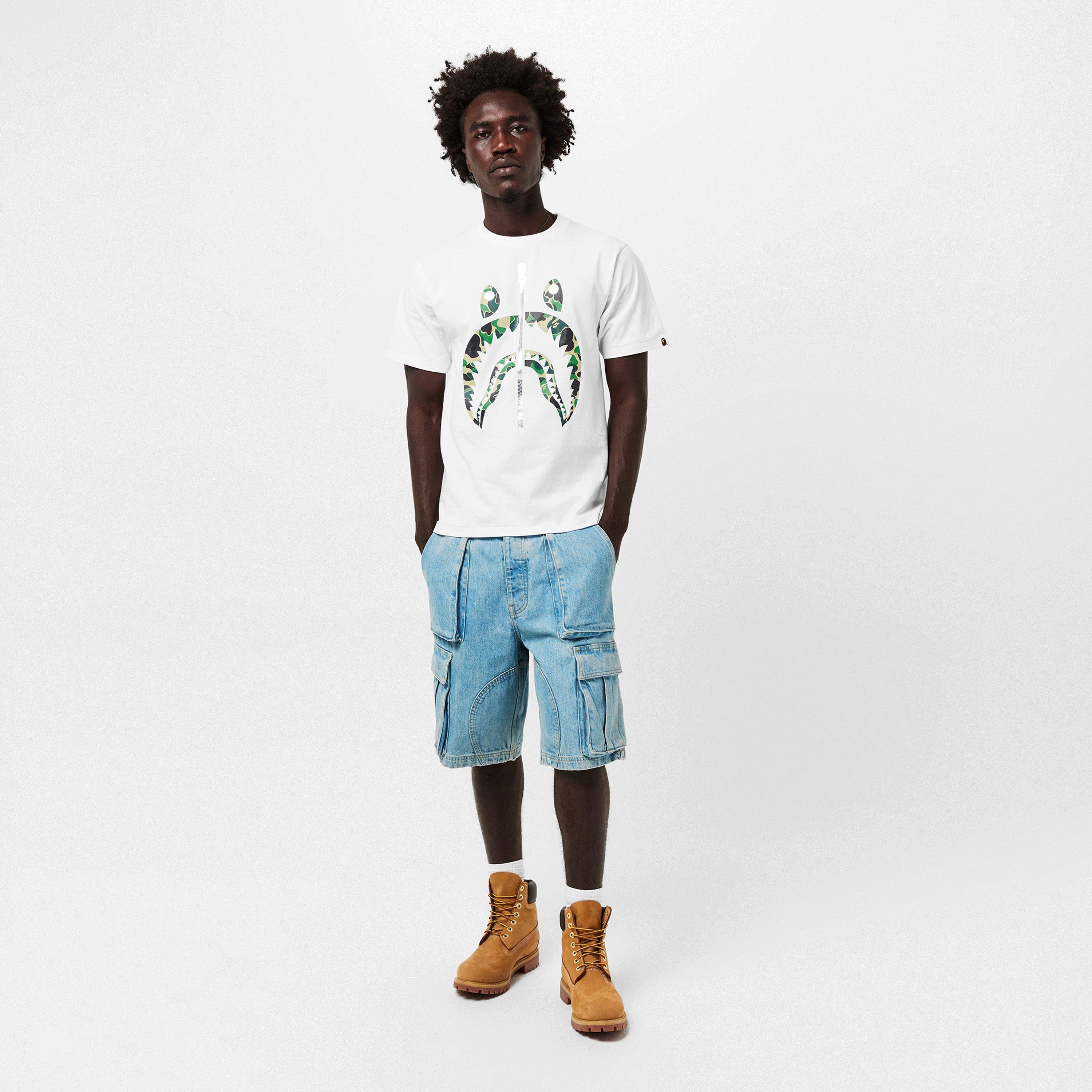 White Green - A Bathing Ape - Men's Bape Camo Shark Regular Fit T-Shirt - 5