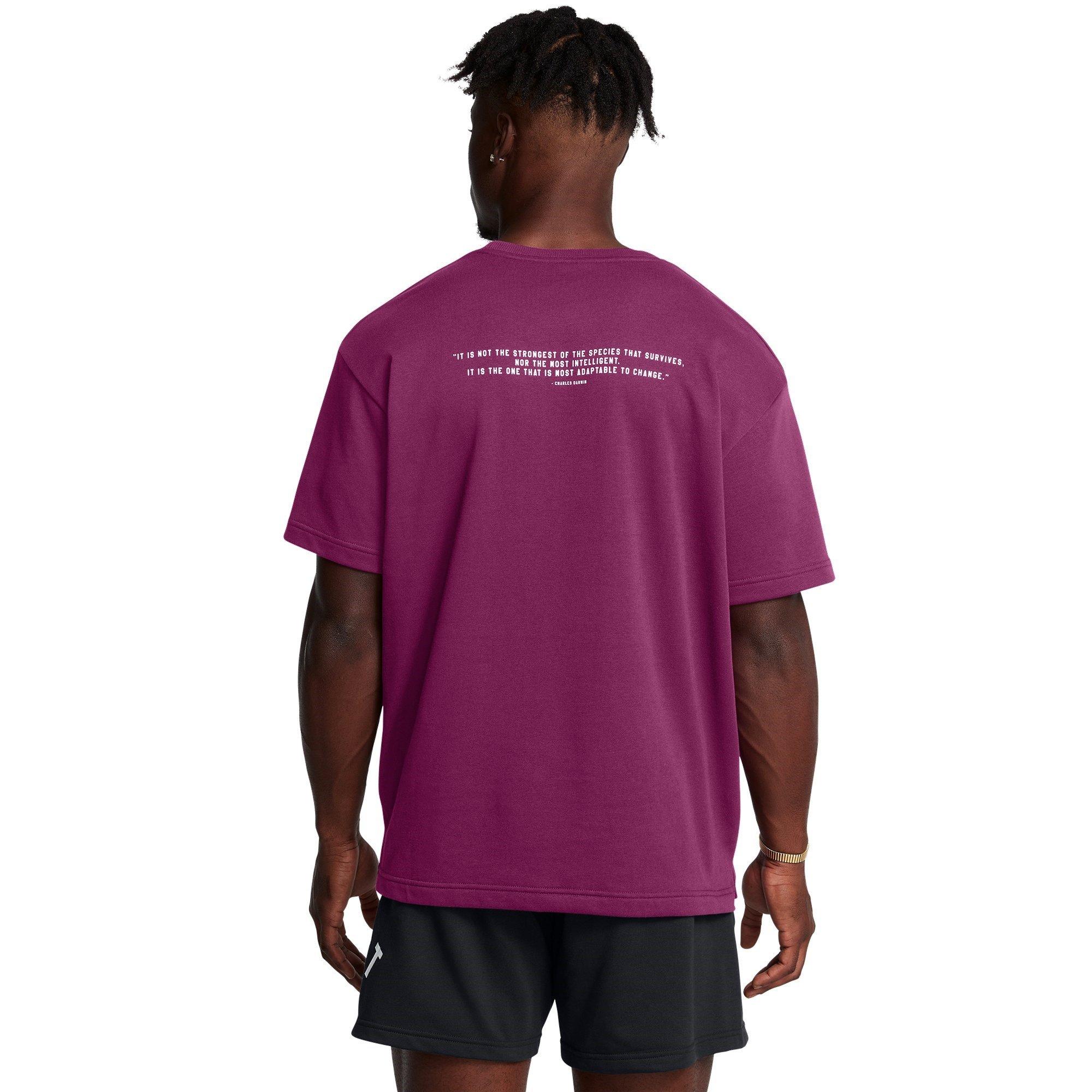 Paars - Under Armour - Men's Short-Sleeve Terry Regular Fit T-Shirt - 3