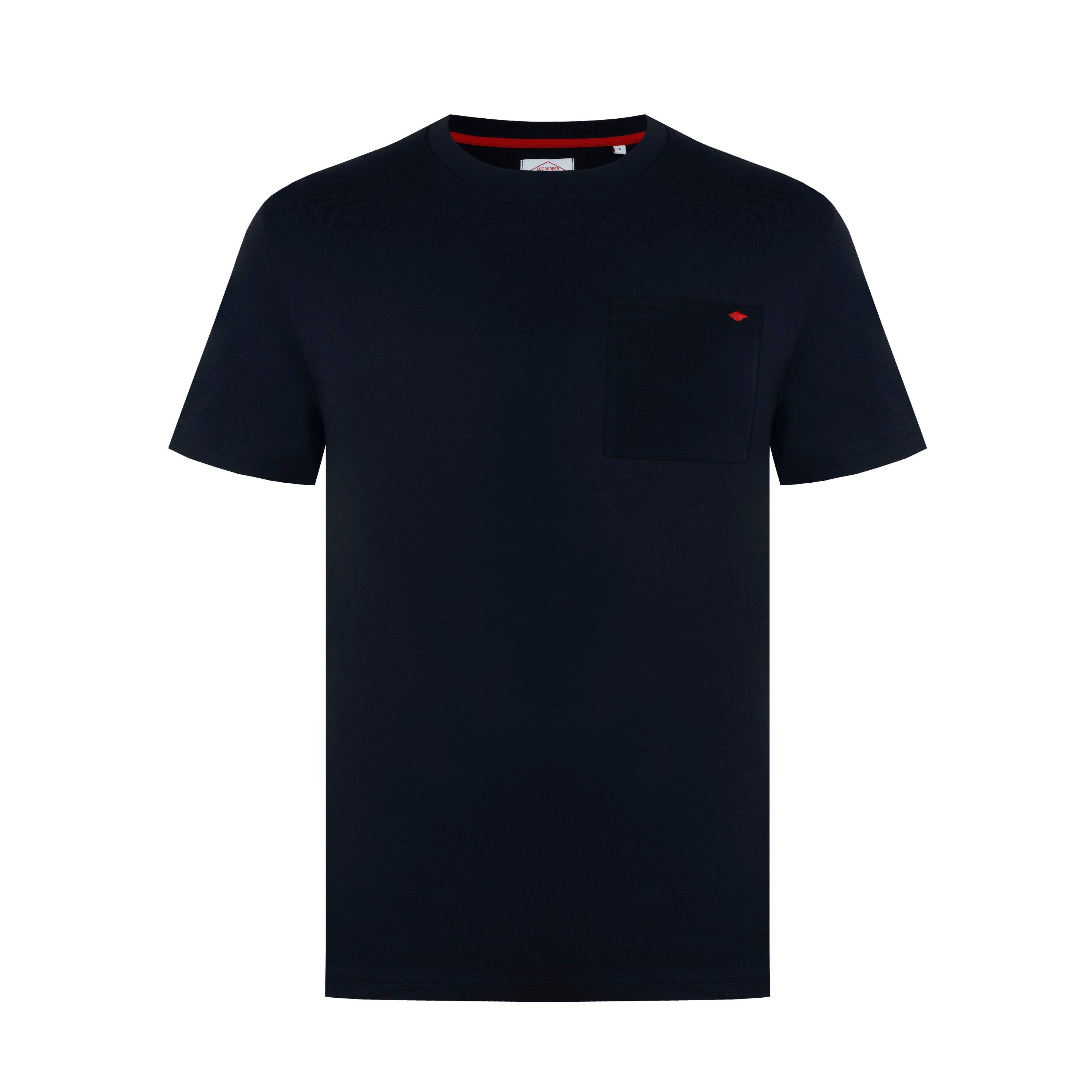 Black - Lee Cooper - Men's Regular Fit Pocket Crew T-Shirt - 1
