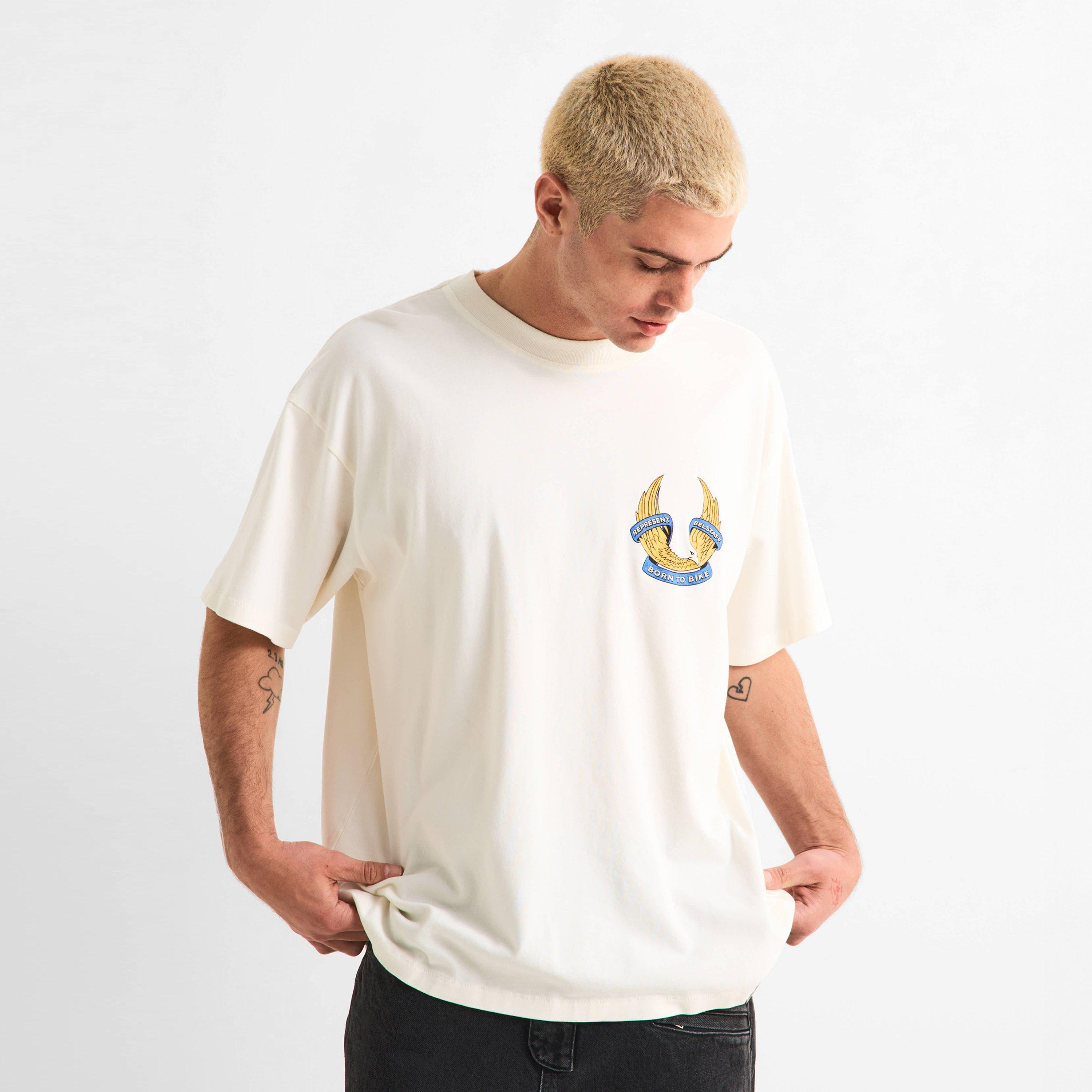 Flat White - Represent X Belstaff - Men's Oversized Fit T-Shirt - 3