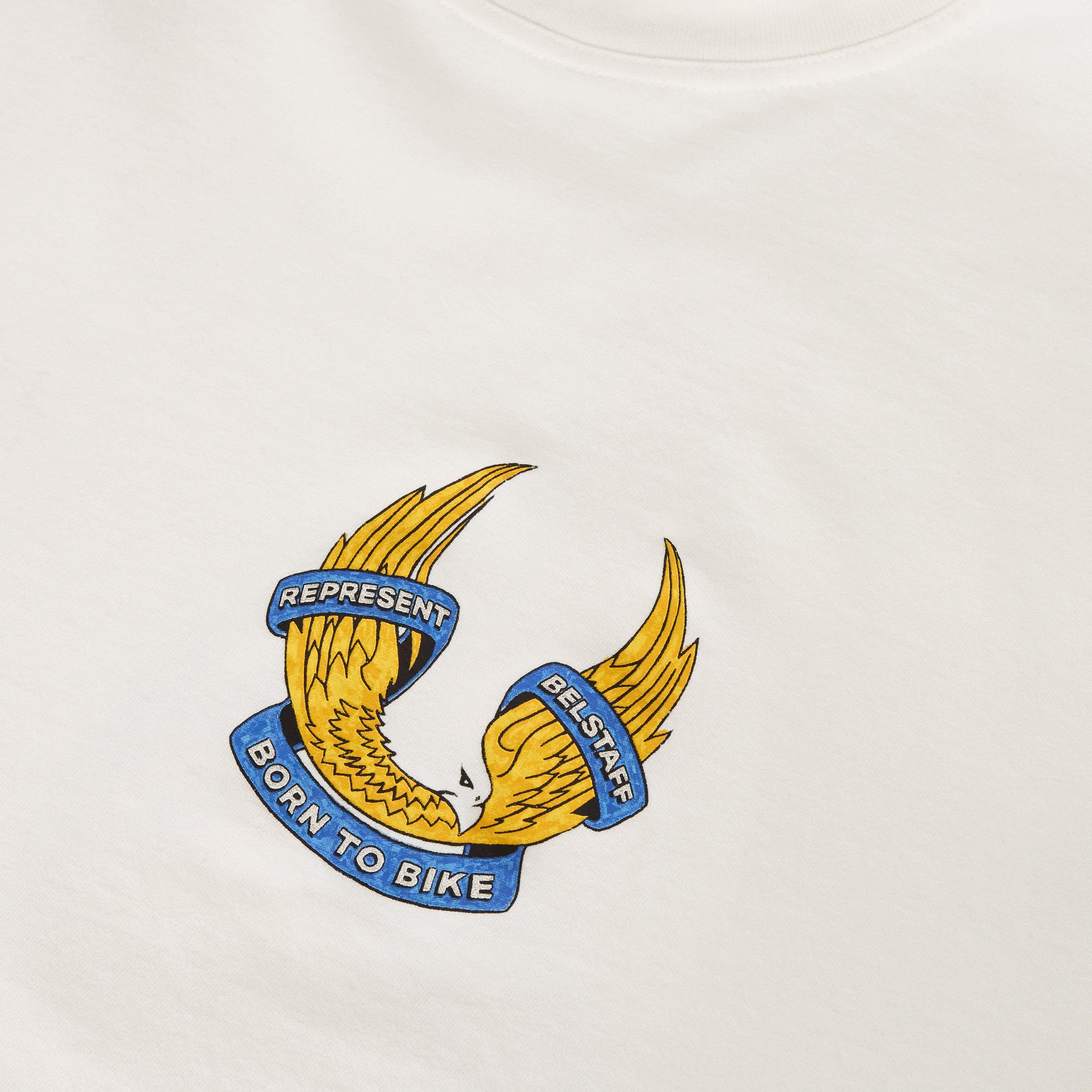 Flat White - Represent X Belstaff - Men's Oversized Fit T-Shirt - 5