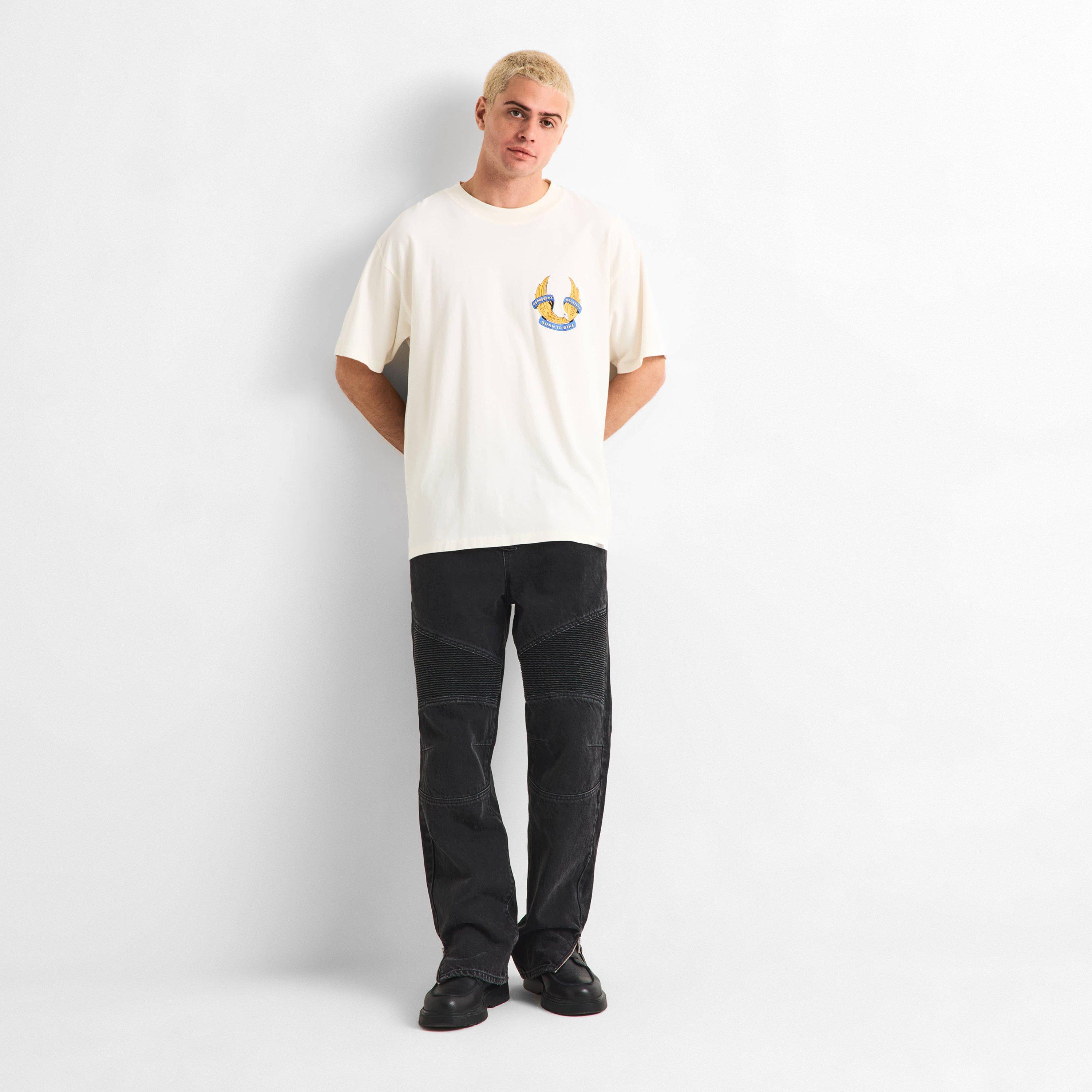 Flat White - Represent X Belstaff - Men's Oversized Fit T-Shirt - 6