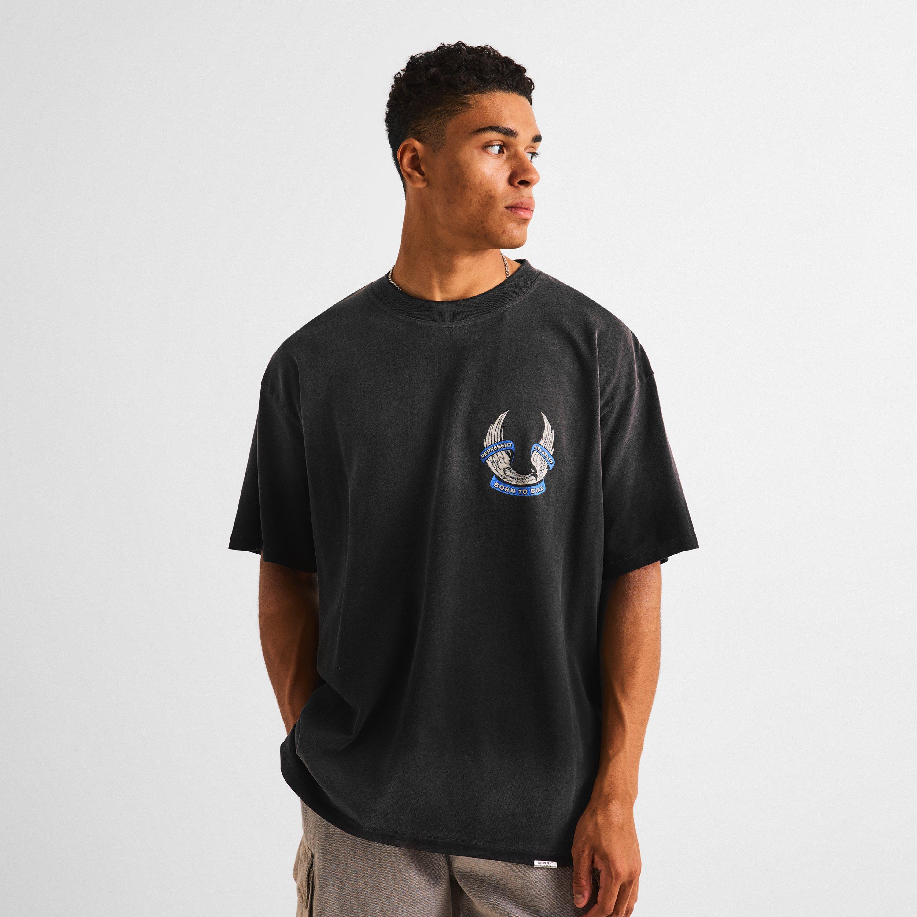 Washed Black - Represent X Belstaff - Men's Oversized Fit T-Shirt - 3