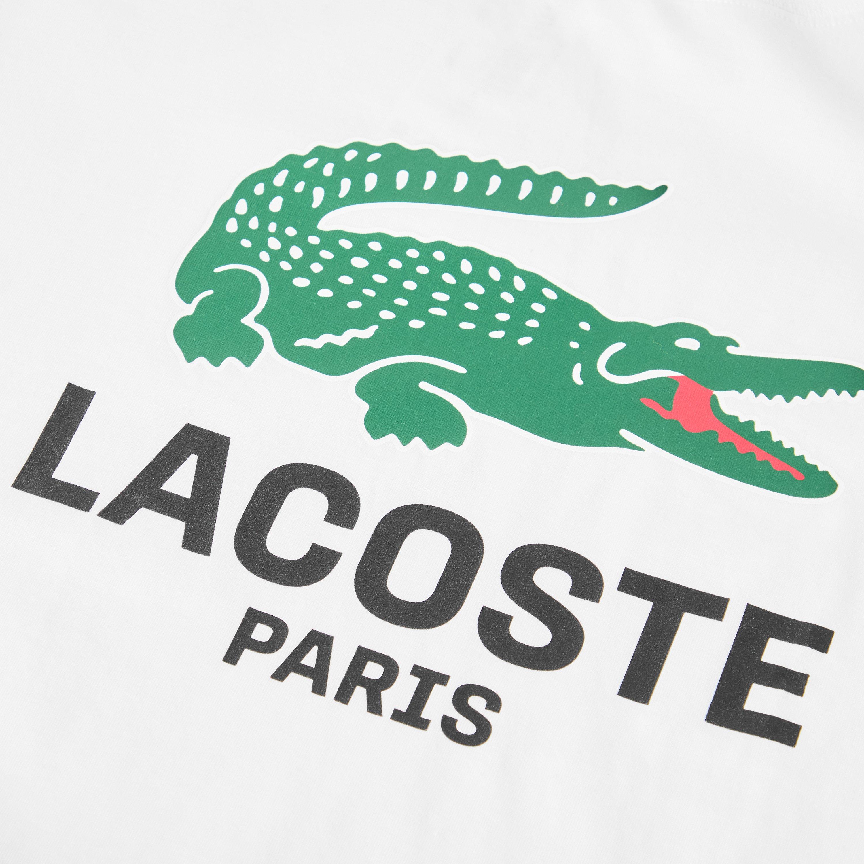 White 001 - Lacoste - Men's Large Croc Regular Fit T-Shirt - 5