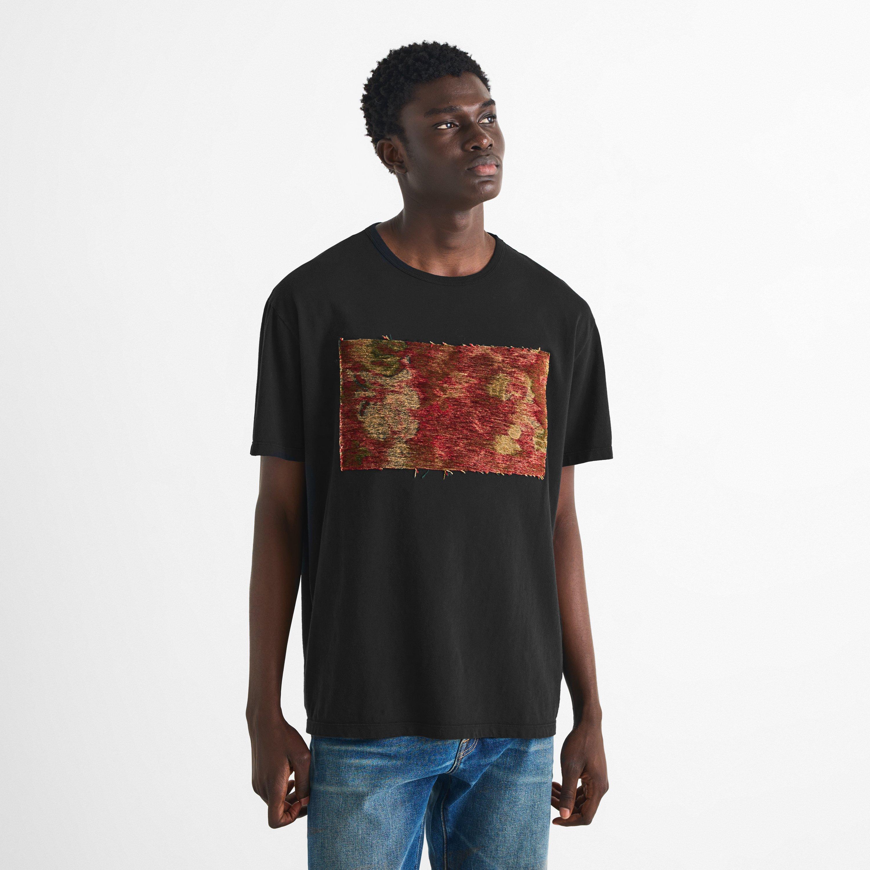 Black - Maison Margiela - Men's Carpet Graphic Cotton Short-Sleeve Crew-Neck T-Shirt - 3