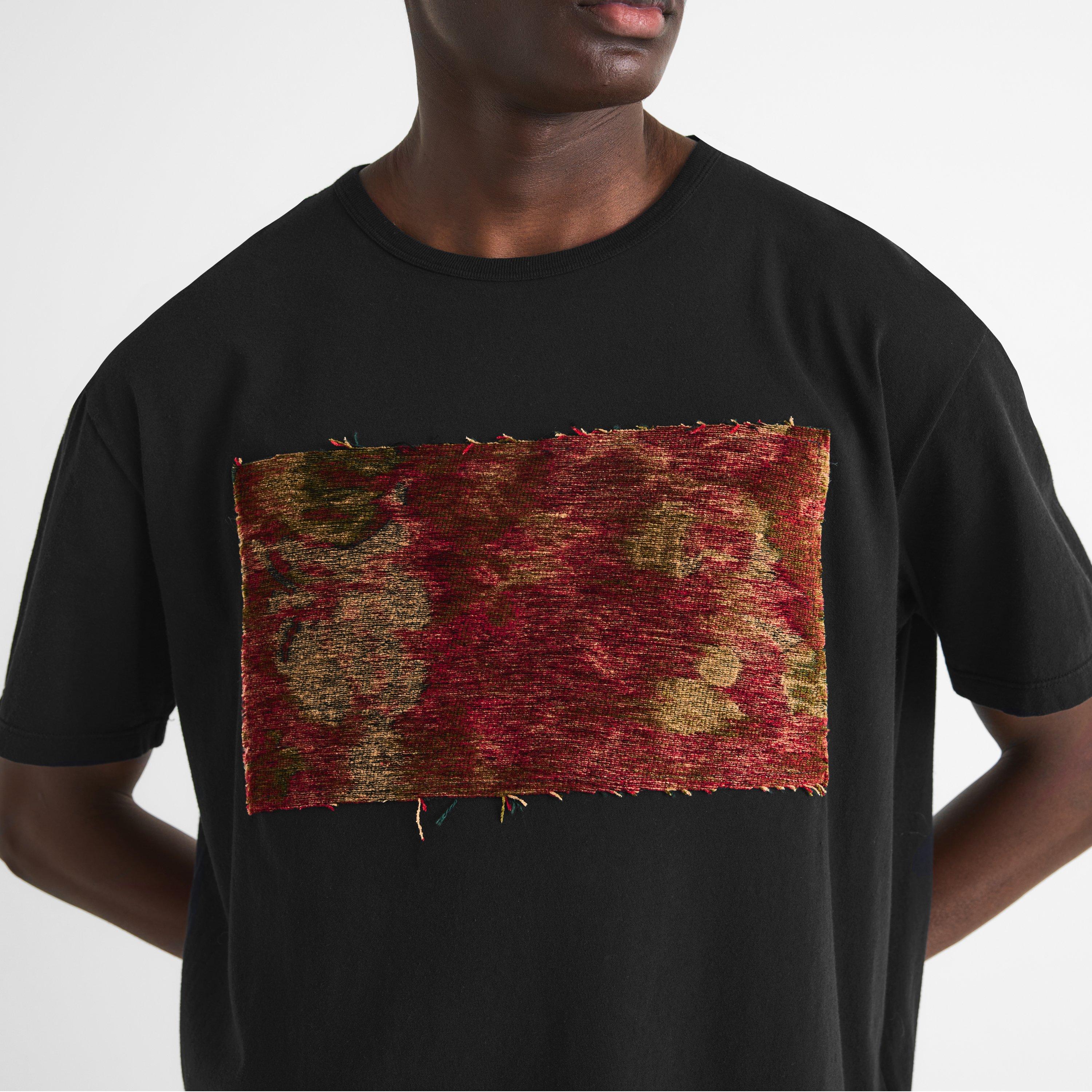 Black - Maison Margiela - Men's Carpet Graphic Cotton Short-Sleeve Crew-Neck T-Shirt - 5