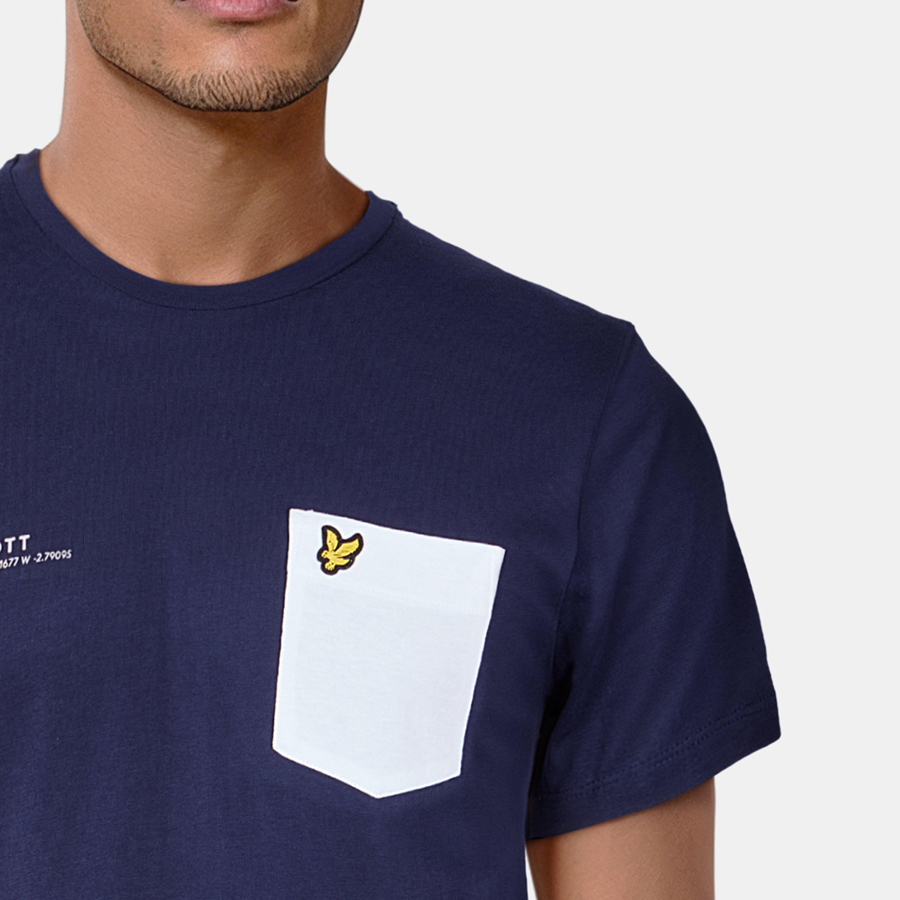 Navy/Wht W190 - Lyle and Scott - Men's Print Pocket Regular Fit T-Shirt - 5