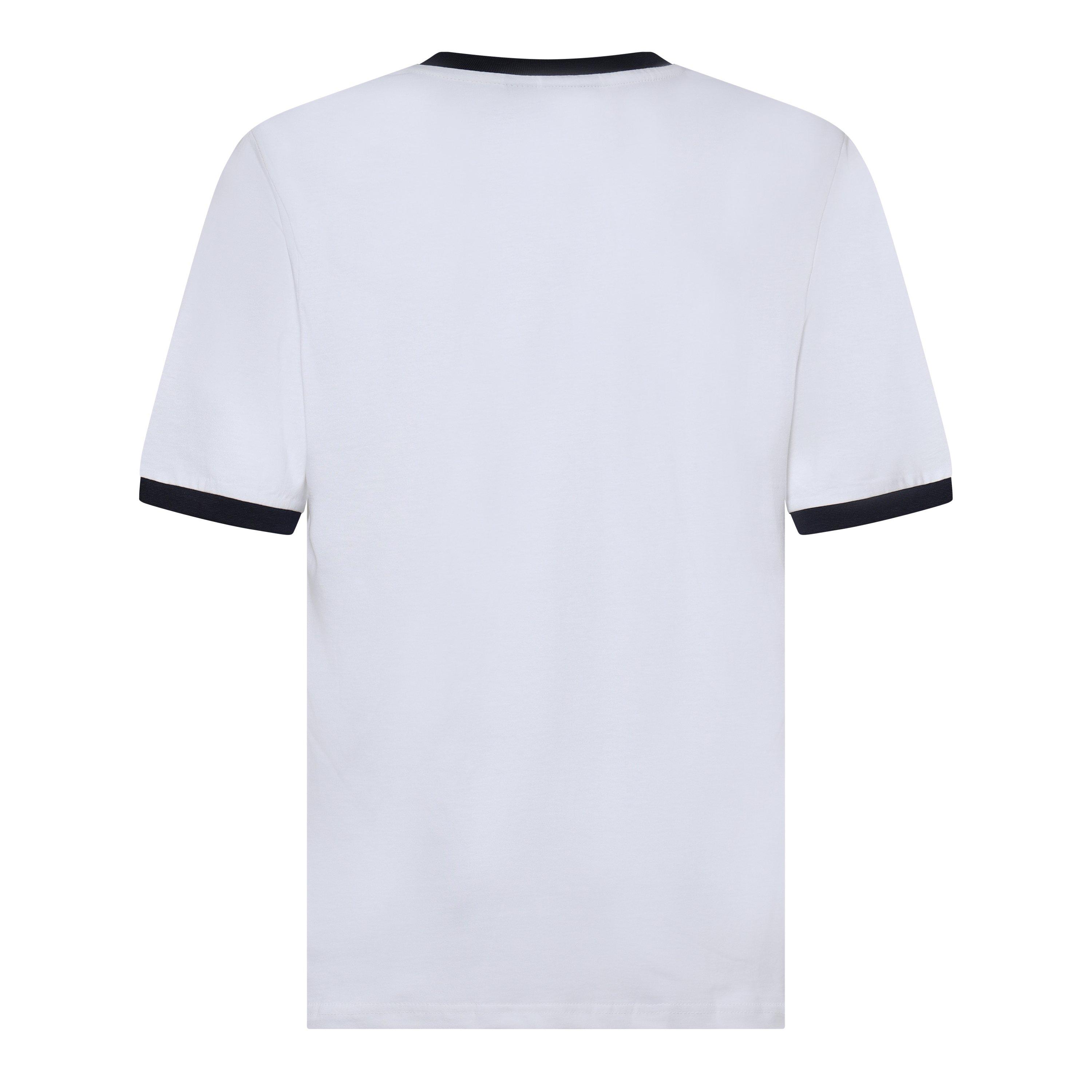Weiß/Marineblau - Fila - Men's Aster Graphic Logo Ringer T-Shirt - 2