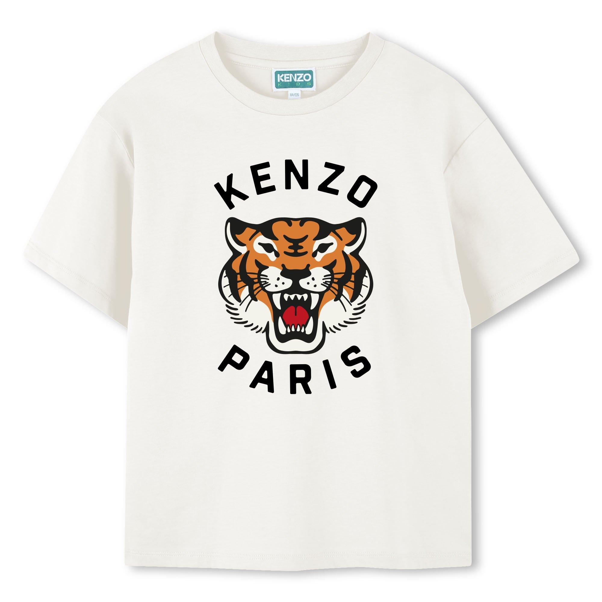 Kenzo  Kids Tiger Regular Fit T-Shirt - Beige 117 - 12Y