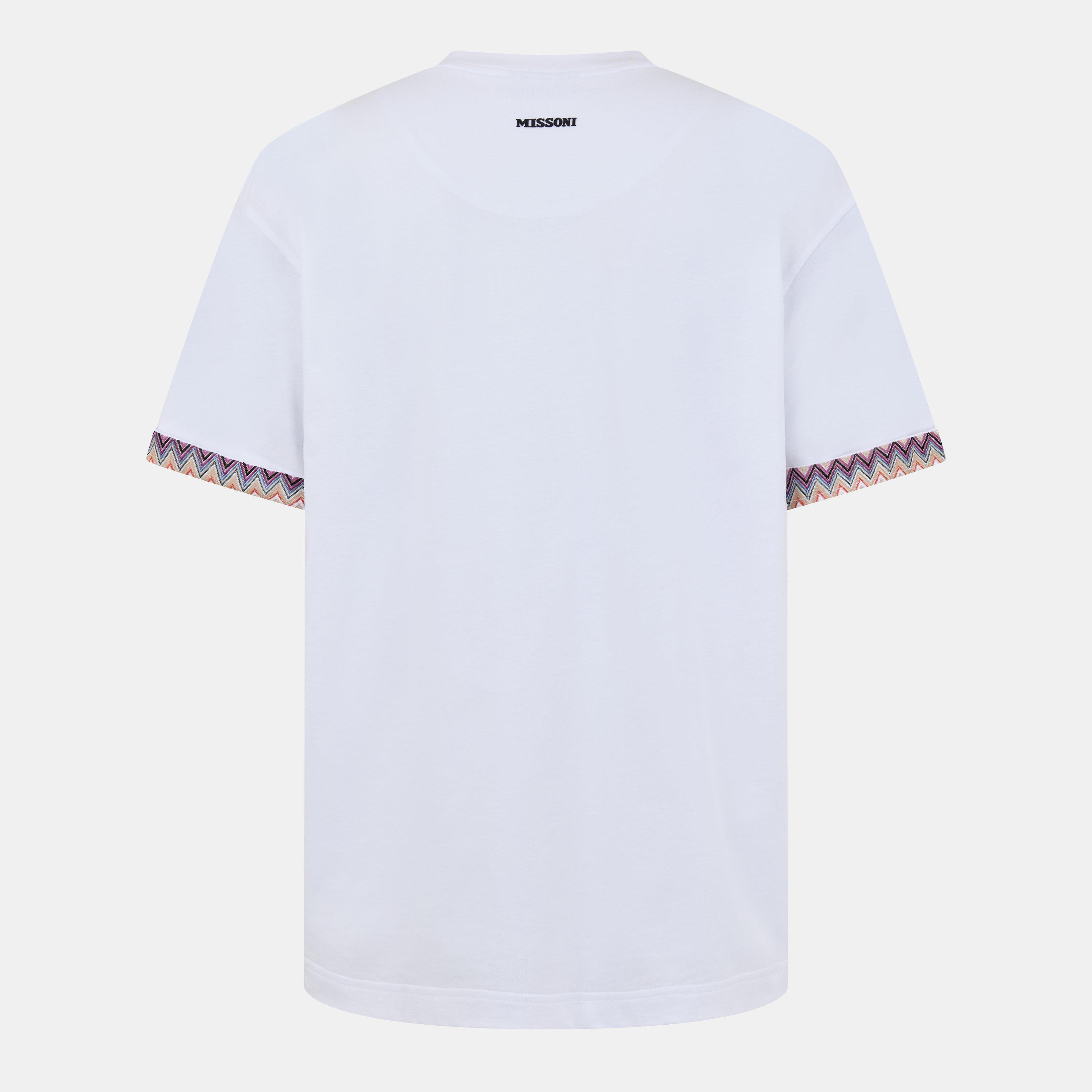 White - Missoni - Men's Regular Fit Contrast Trim T-Shirt - 2