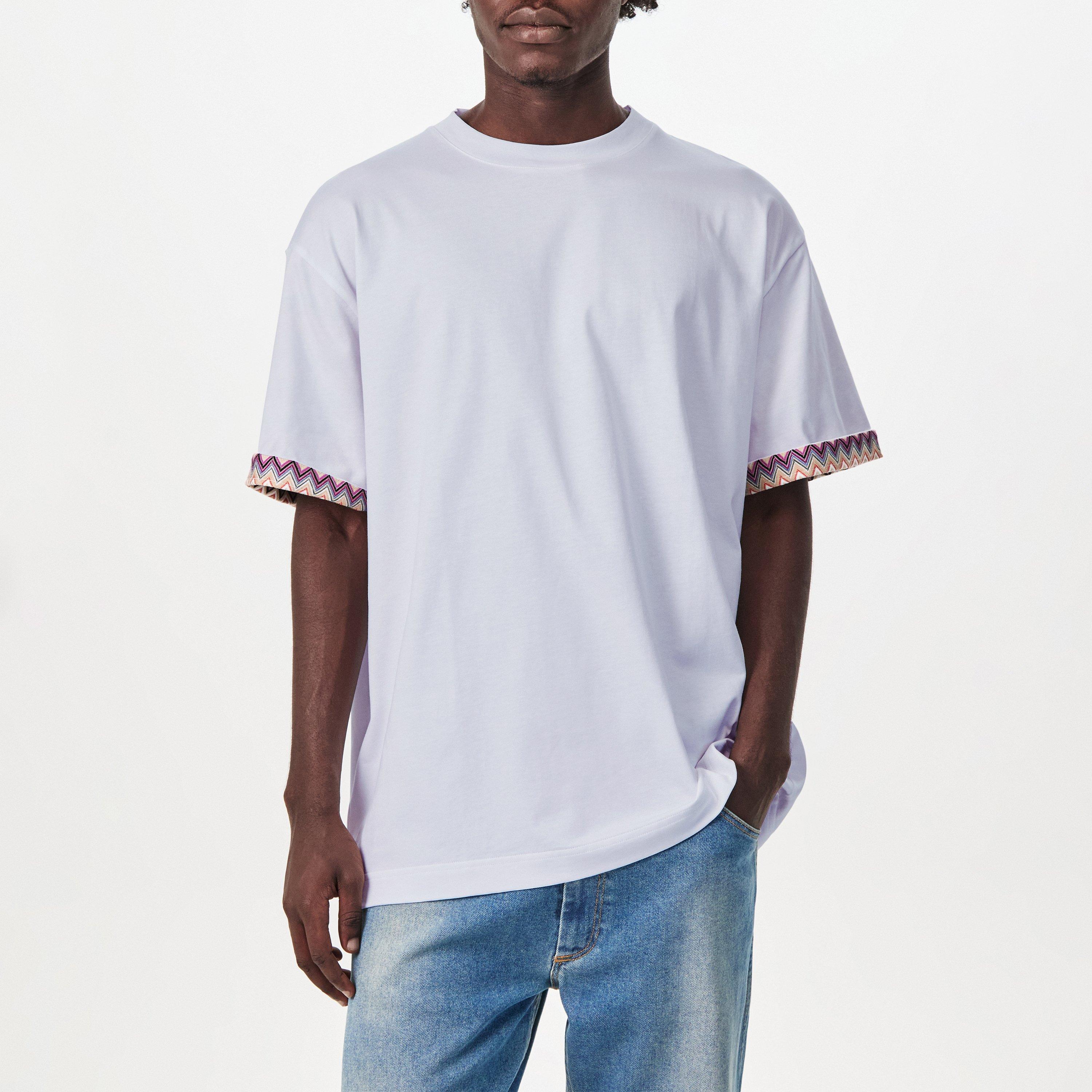 White - Missoni - Men's Regular Fit Contrast Trim T-Shirt - 3