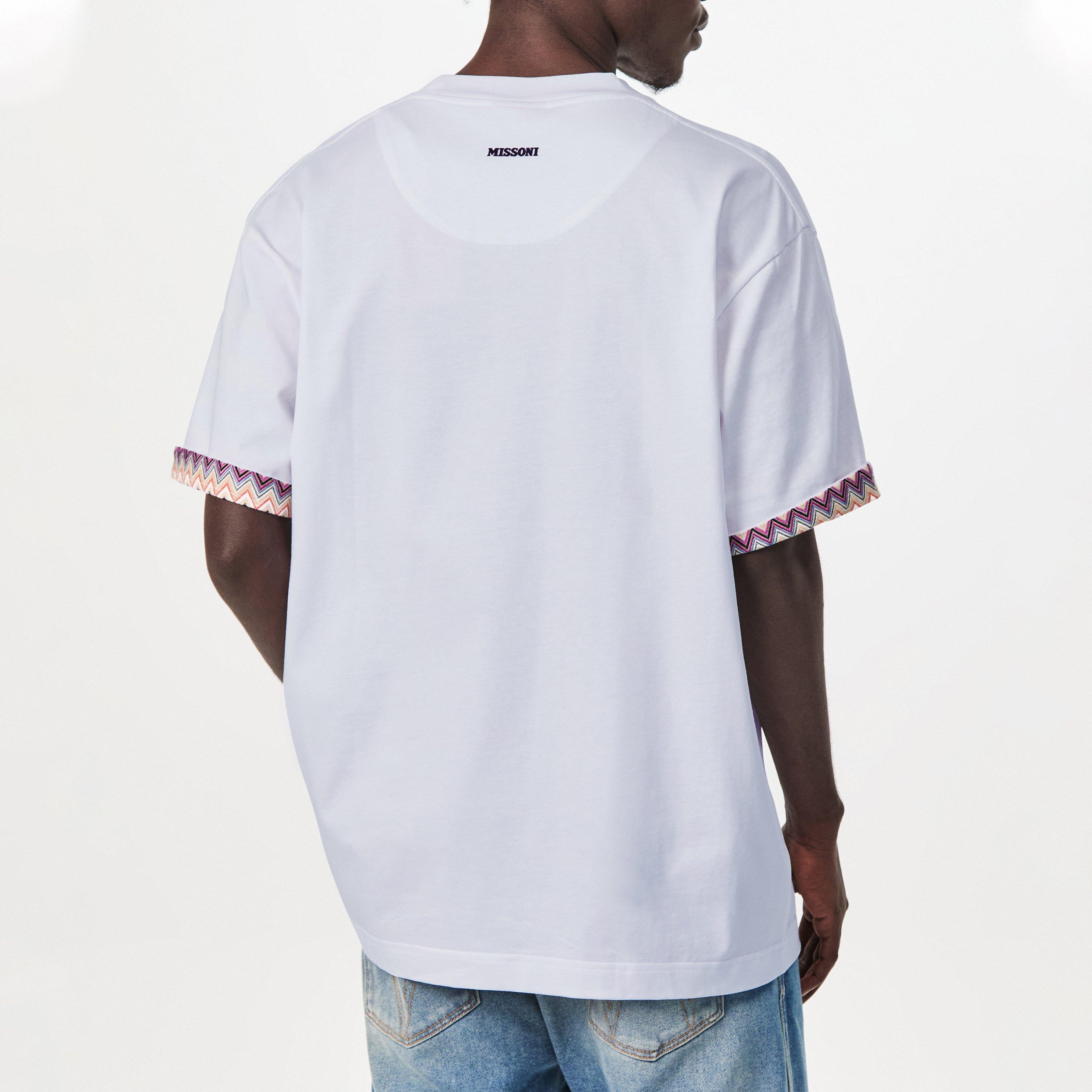 White - Missoni - Men's Regular Fit Contrast Trim T-Shirt - 4