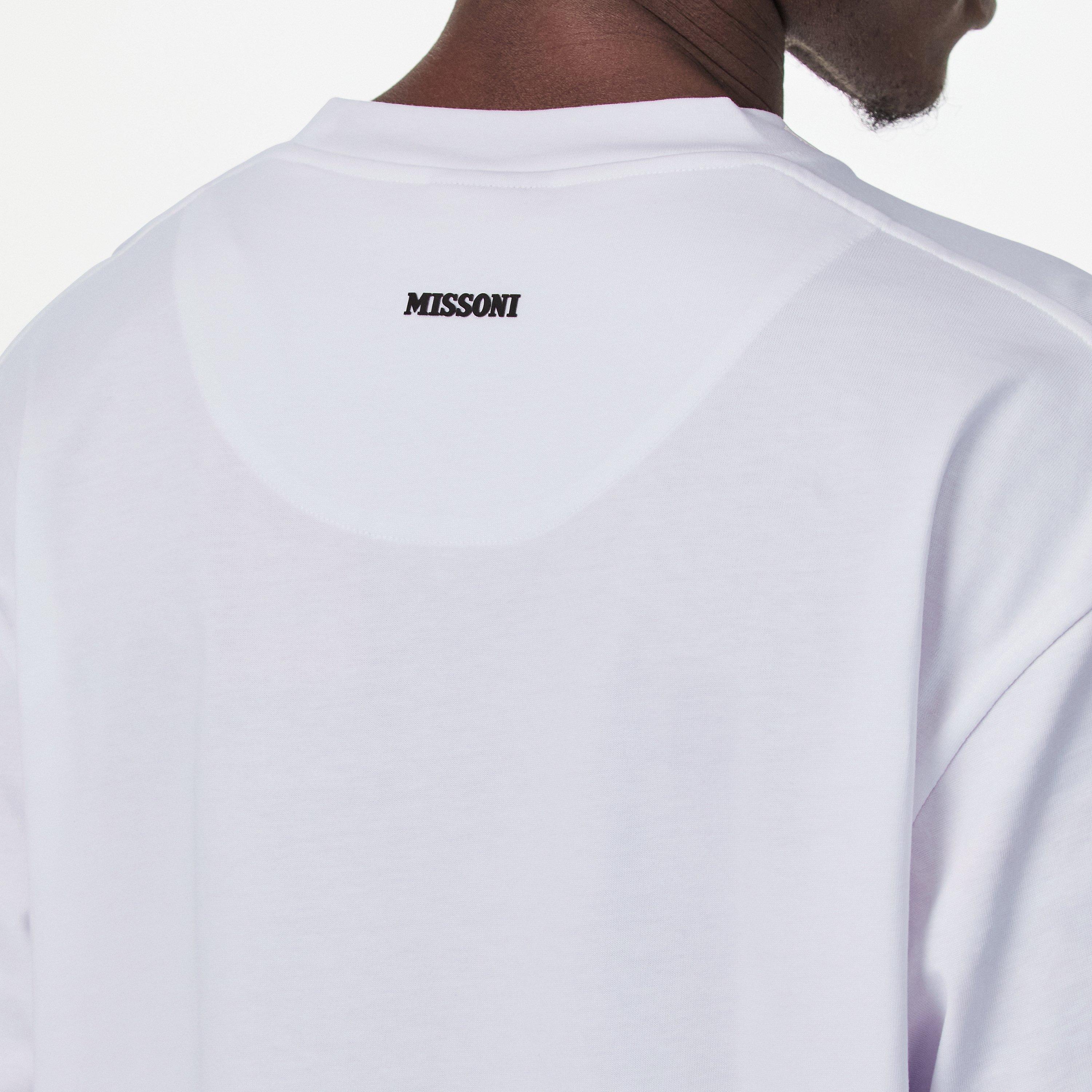 White - Missoni - Men's Regular Fit Contrast Trim T-Shirt - 5