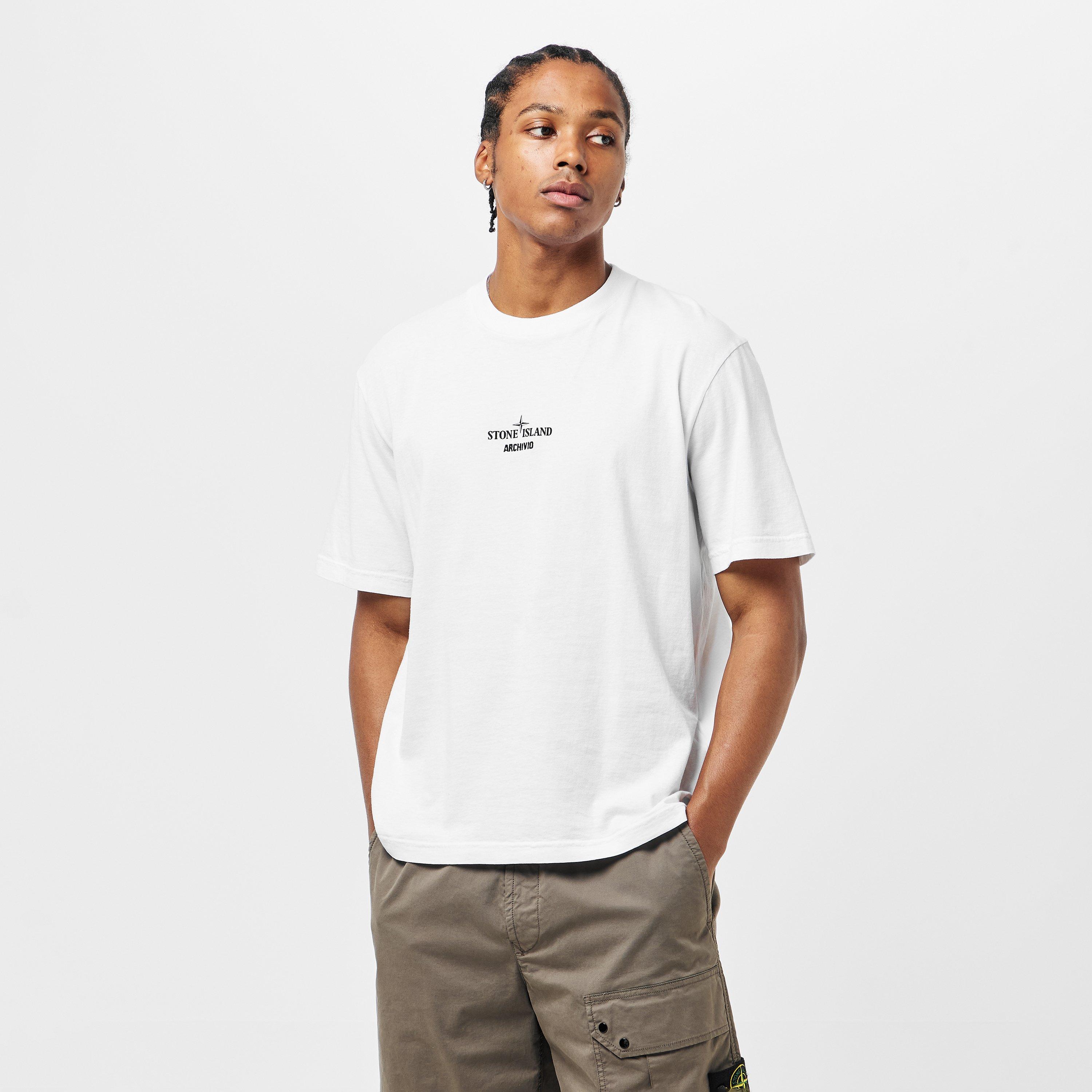Bianco V0001 - Stone Island - Men's Oversized T-Shirt - 3