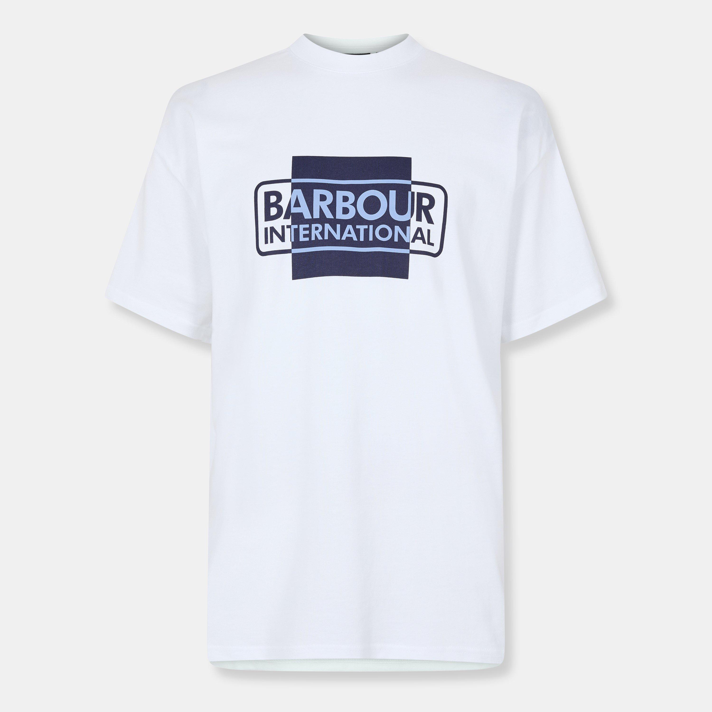 White WH11 - Barbour International - short-sleeved cotton divide t-shirt - 1