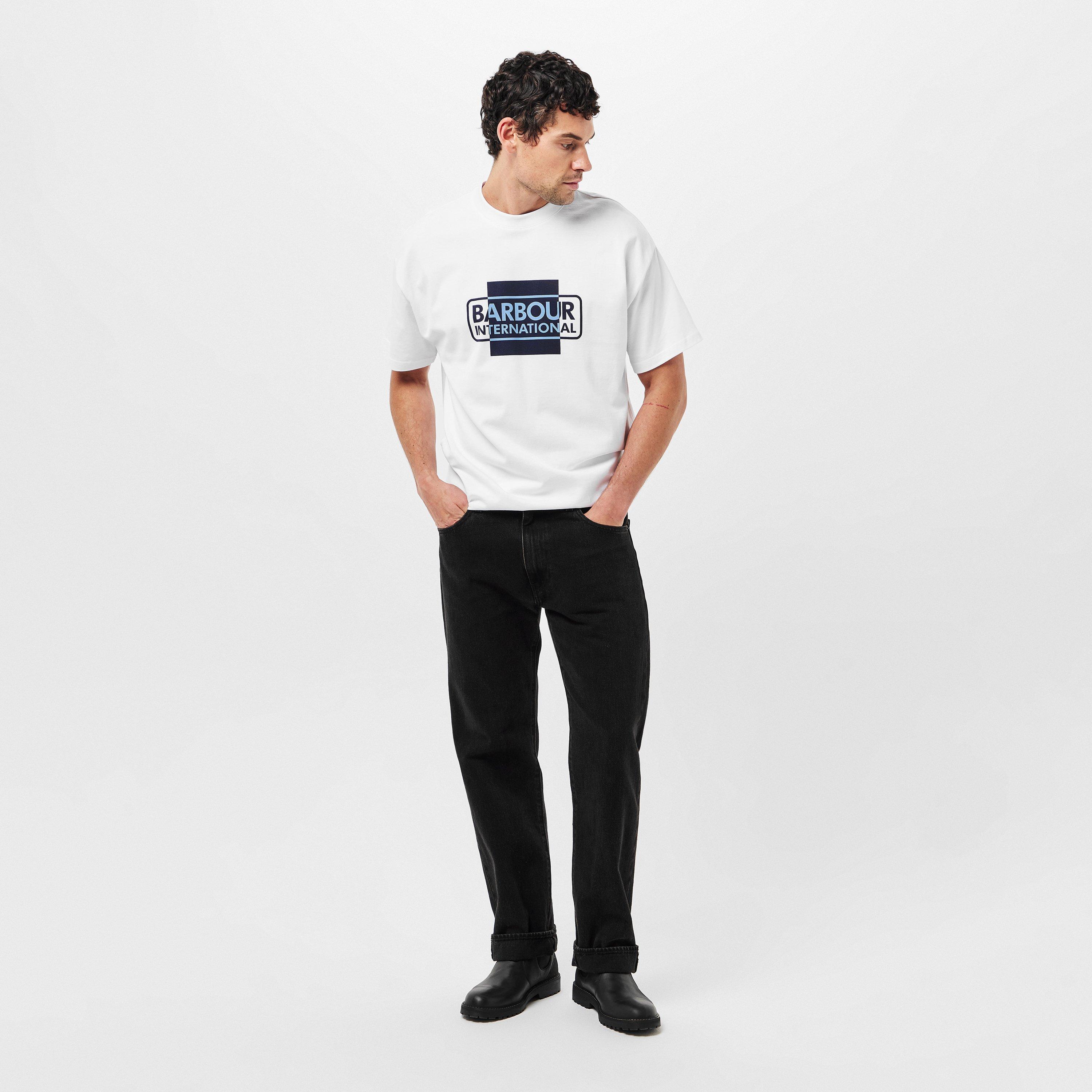 White WH11 - Barbour International - short-sleeved cotton divide t-shirt - 6