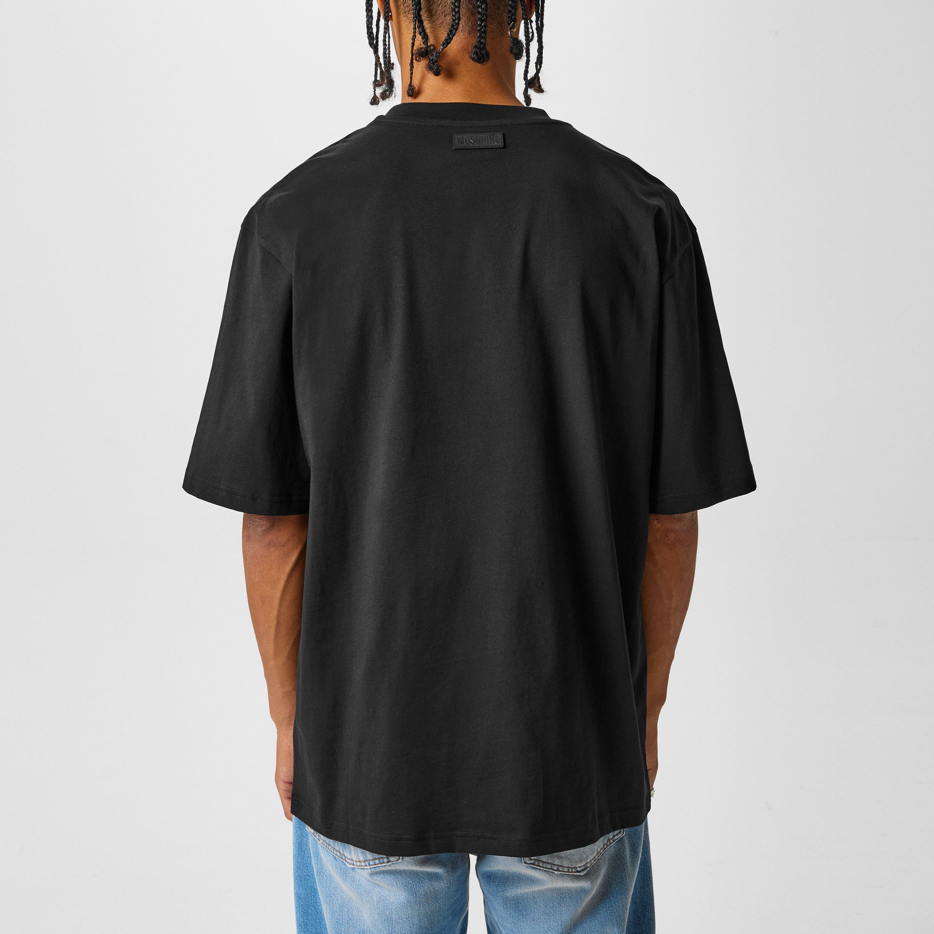 Black - Moschino - Men's Heart Regular Fit T-Shirt - 3